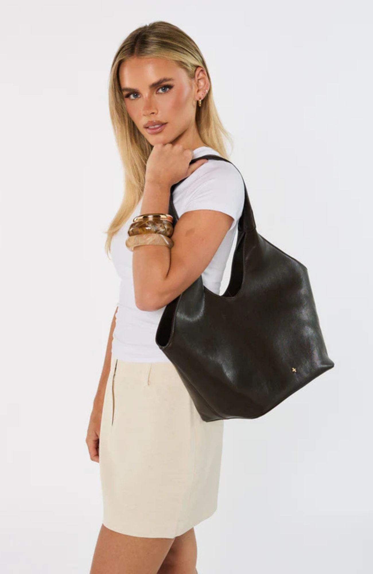 Laleh Bag Chocolate PU Gold