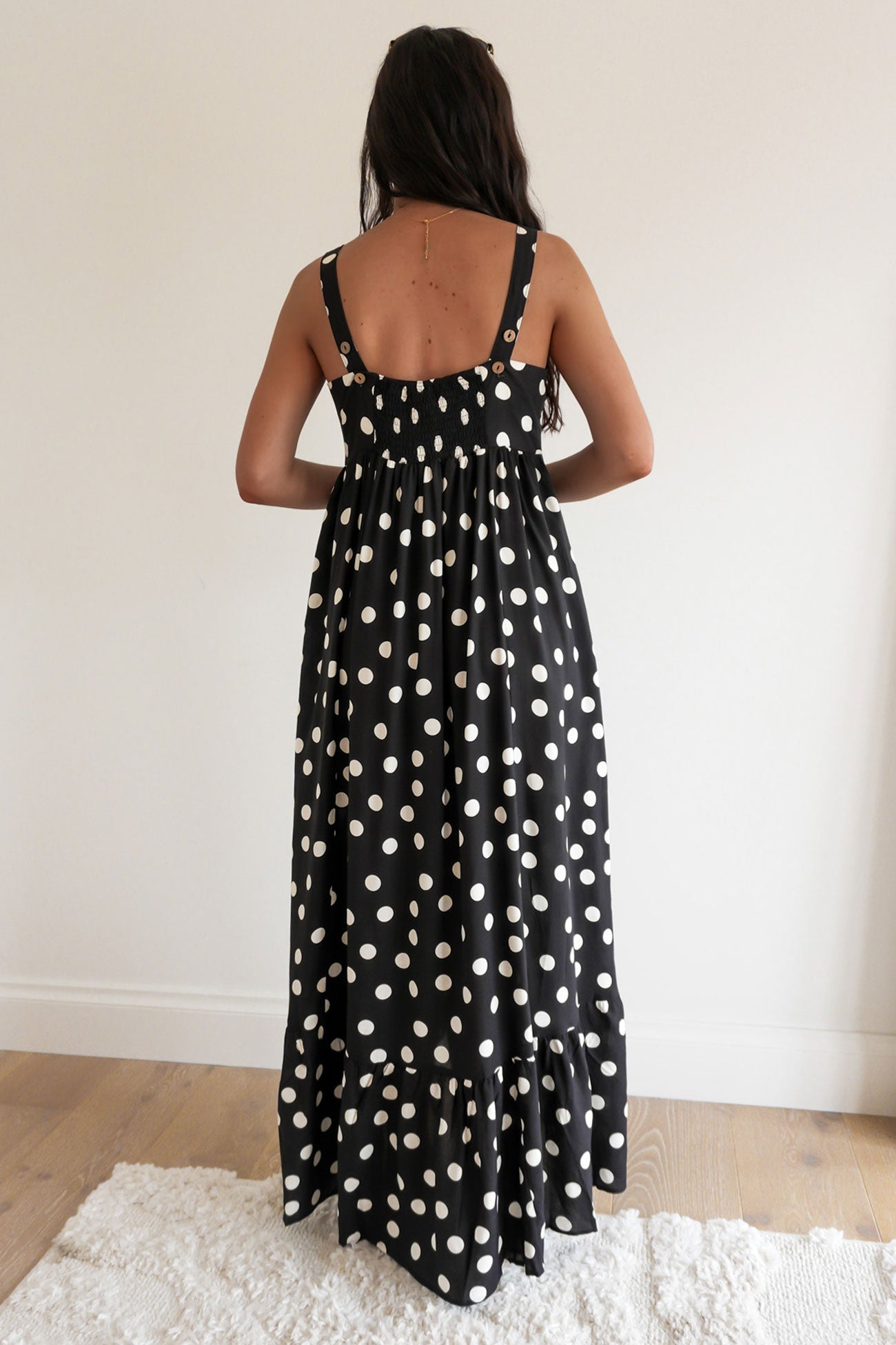 Larissa Maxi Dress Black Polka Dot