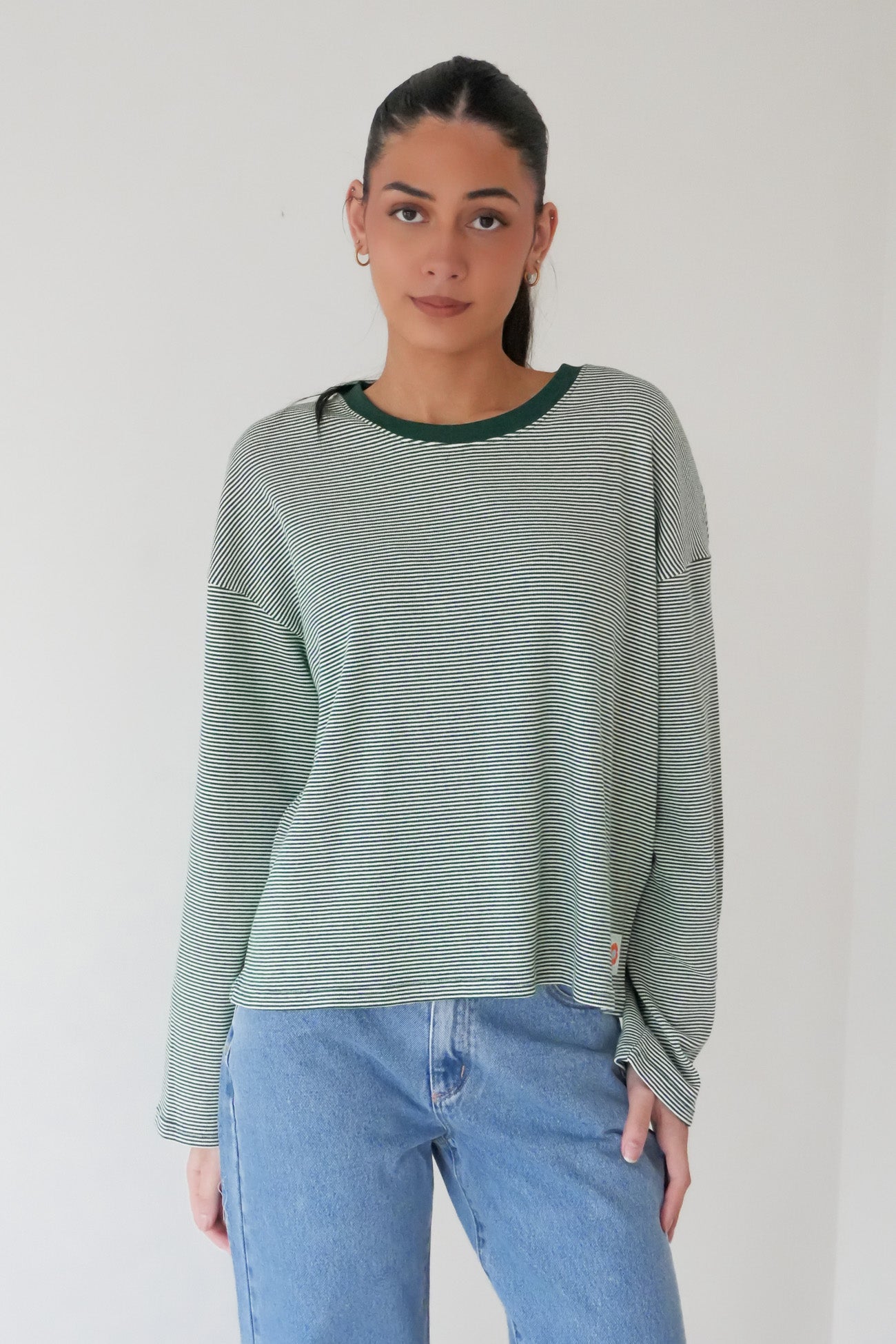 Lexi Stripe Long Sleeve Top Pine