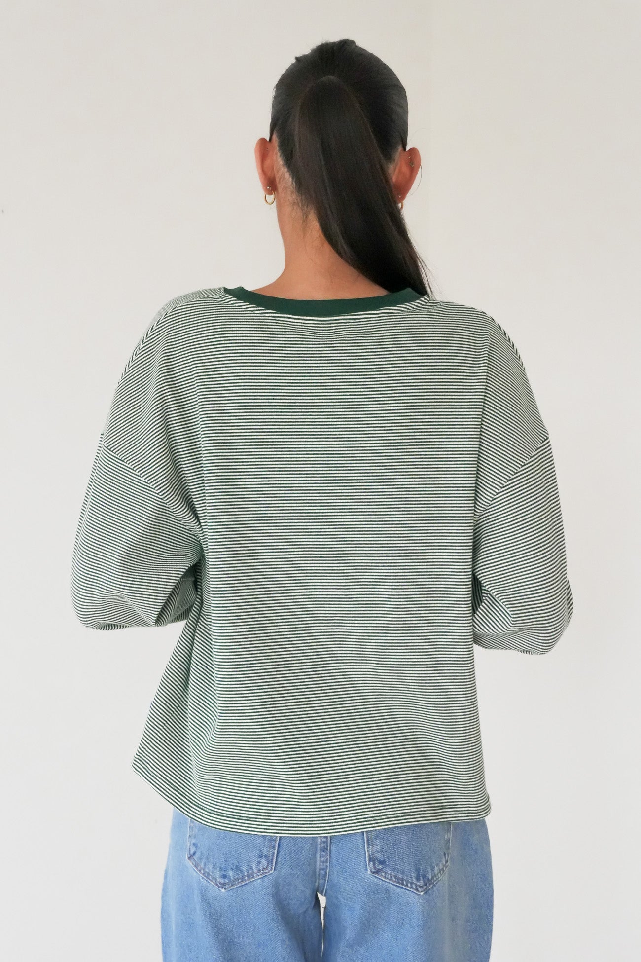 Lexi Stripe Long Sleeve Top Pine