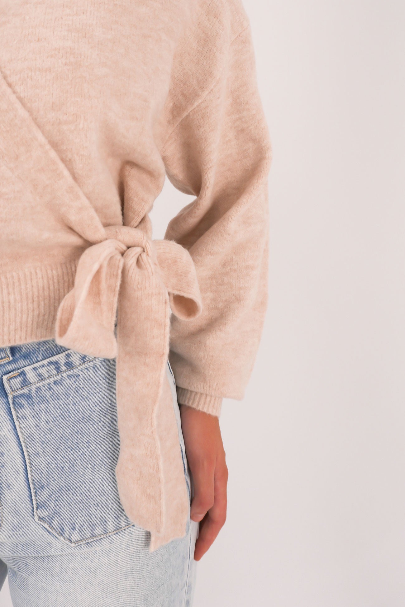 Lexie Wrap Front Knit Natural