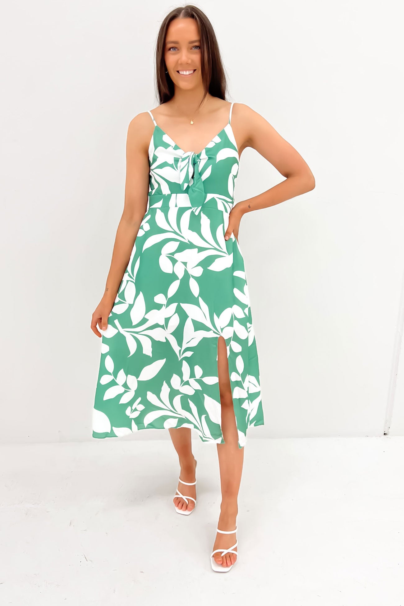 Lilly Midi Dress Green Leaf
