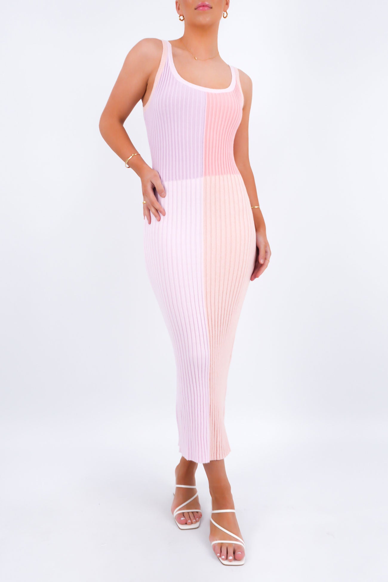 Lindley Knit Midi Dress Pink