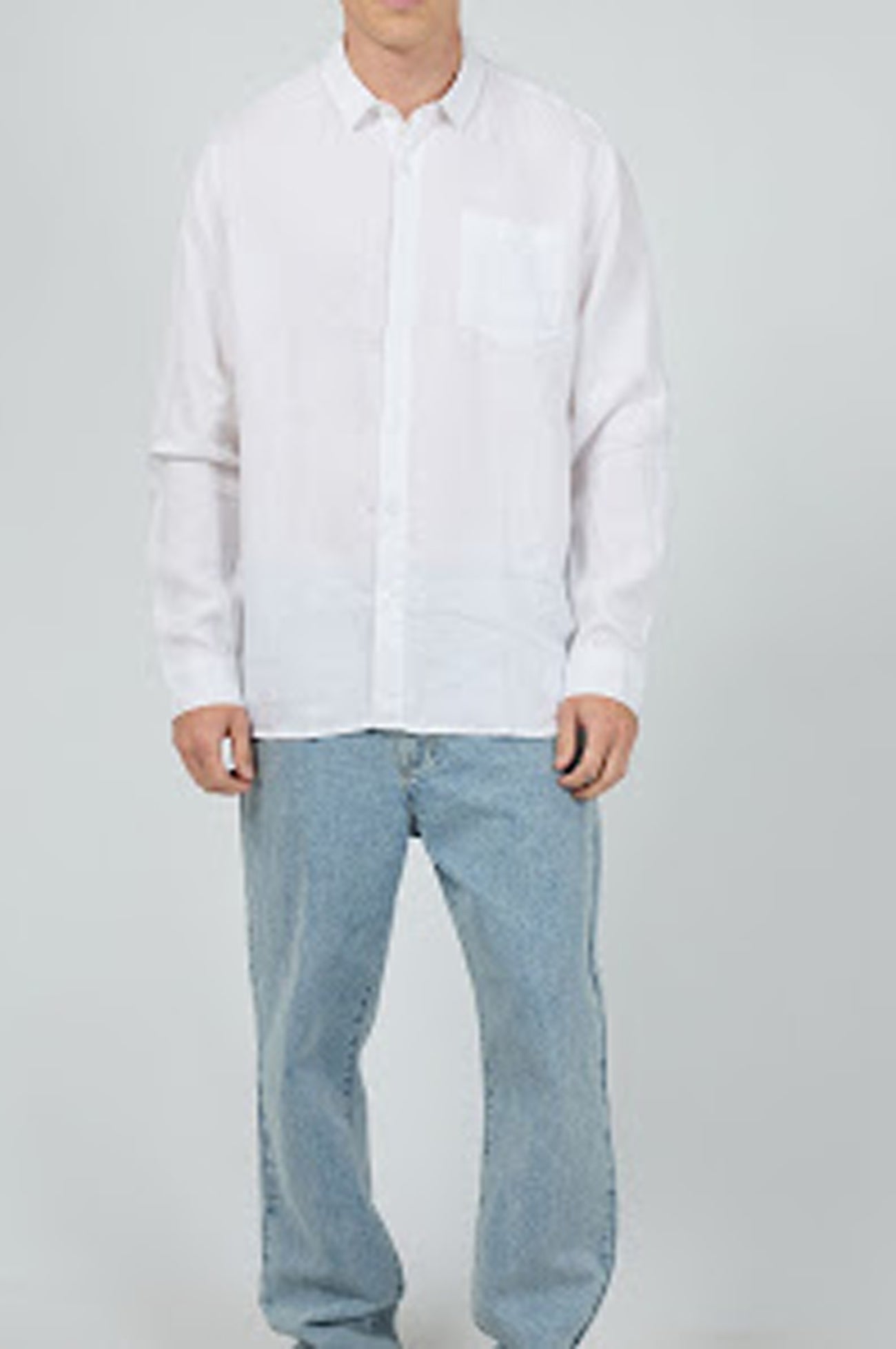 Linen Long Sleeve Shirt White