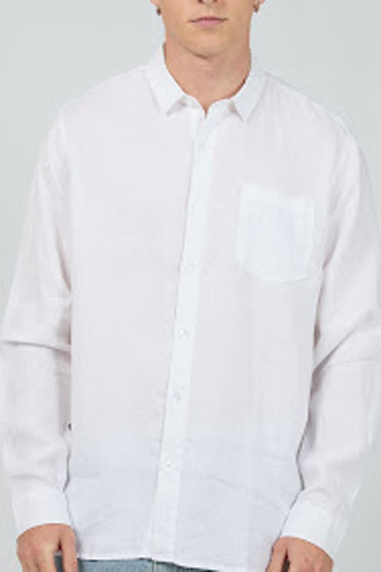 Linen Long Sleeve Shirt White