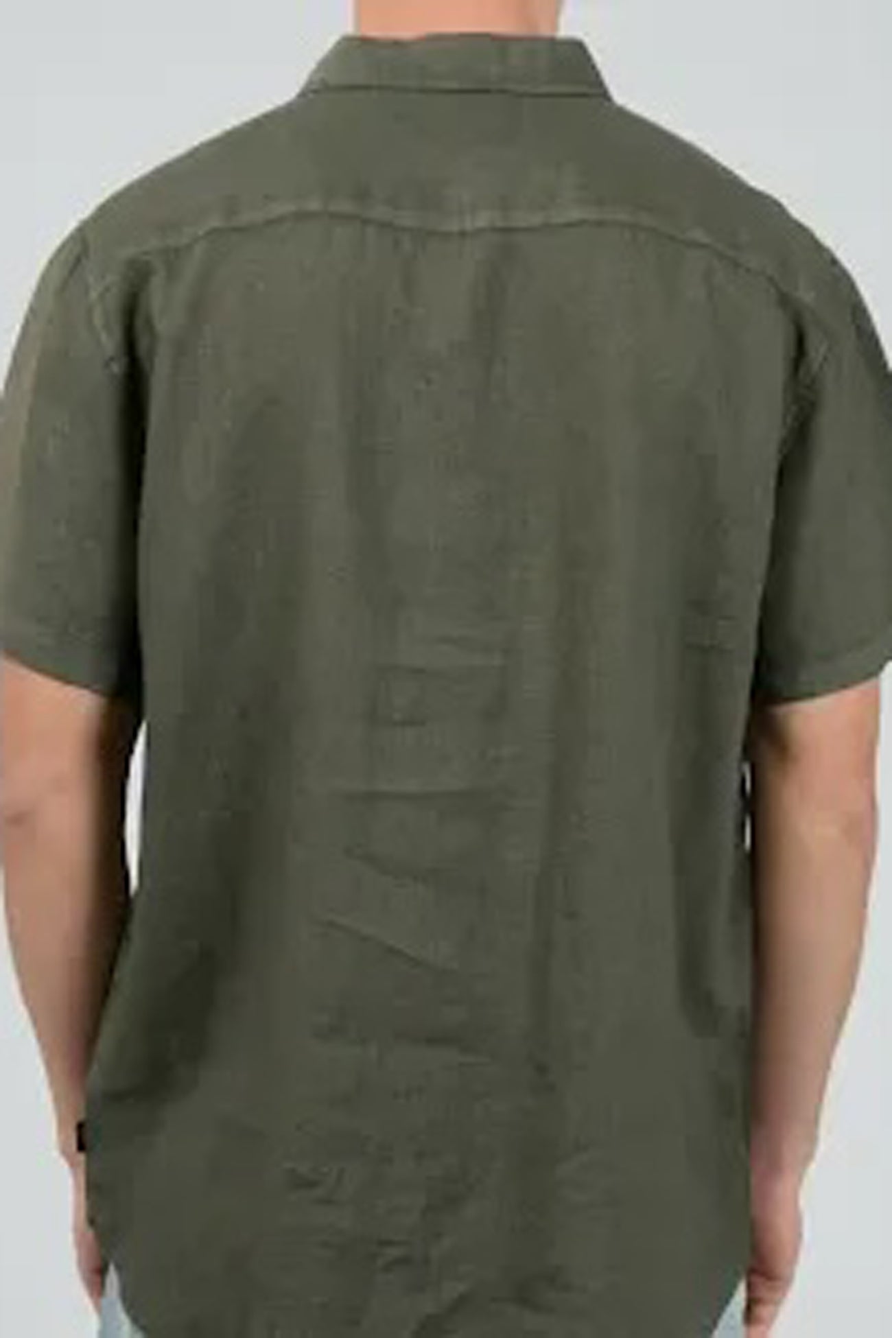 Linen Short Sleeve Shirt Olive