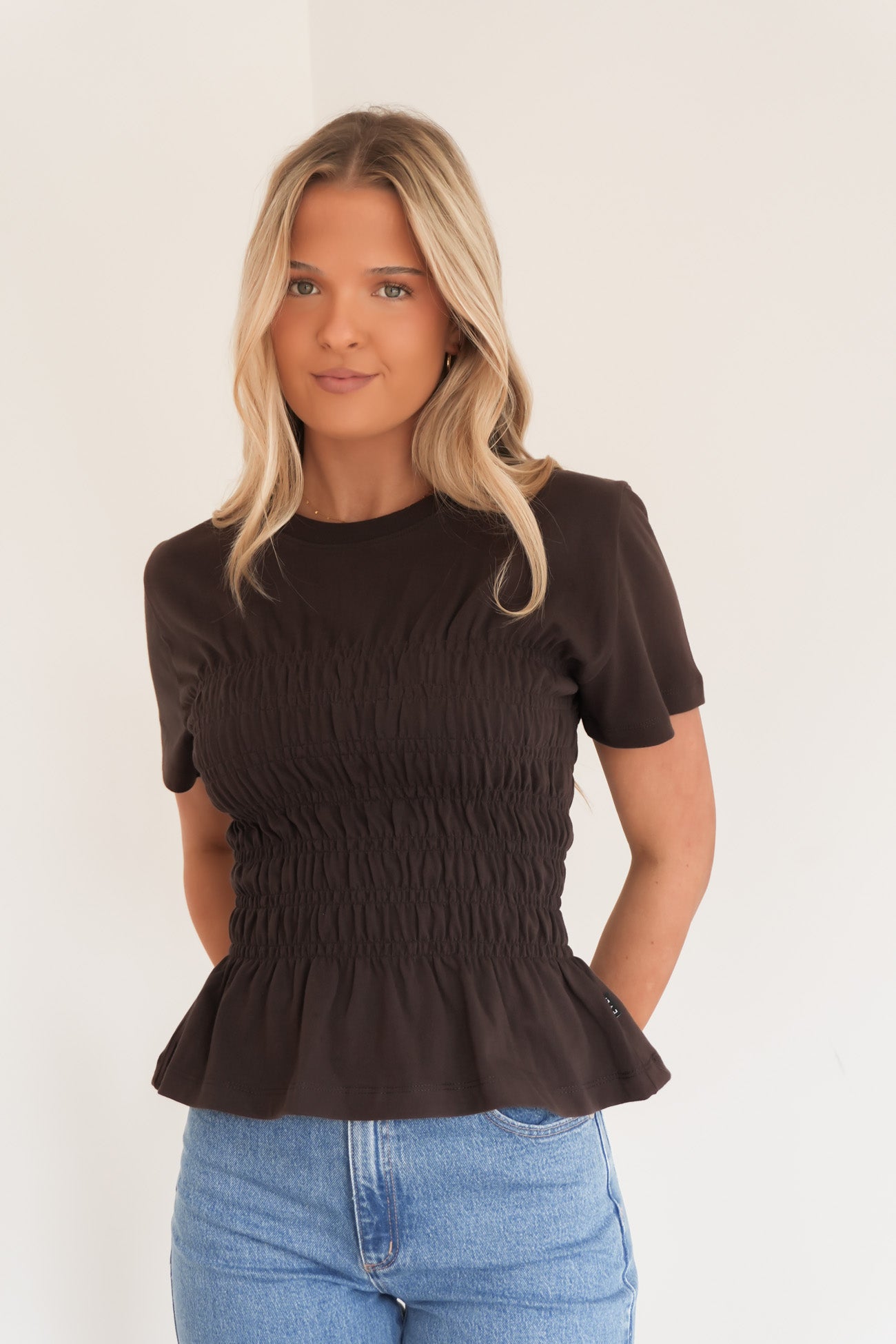 Lipa Ruched Top Brown