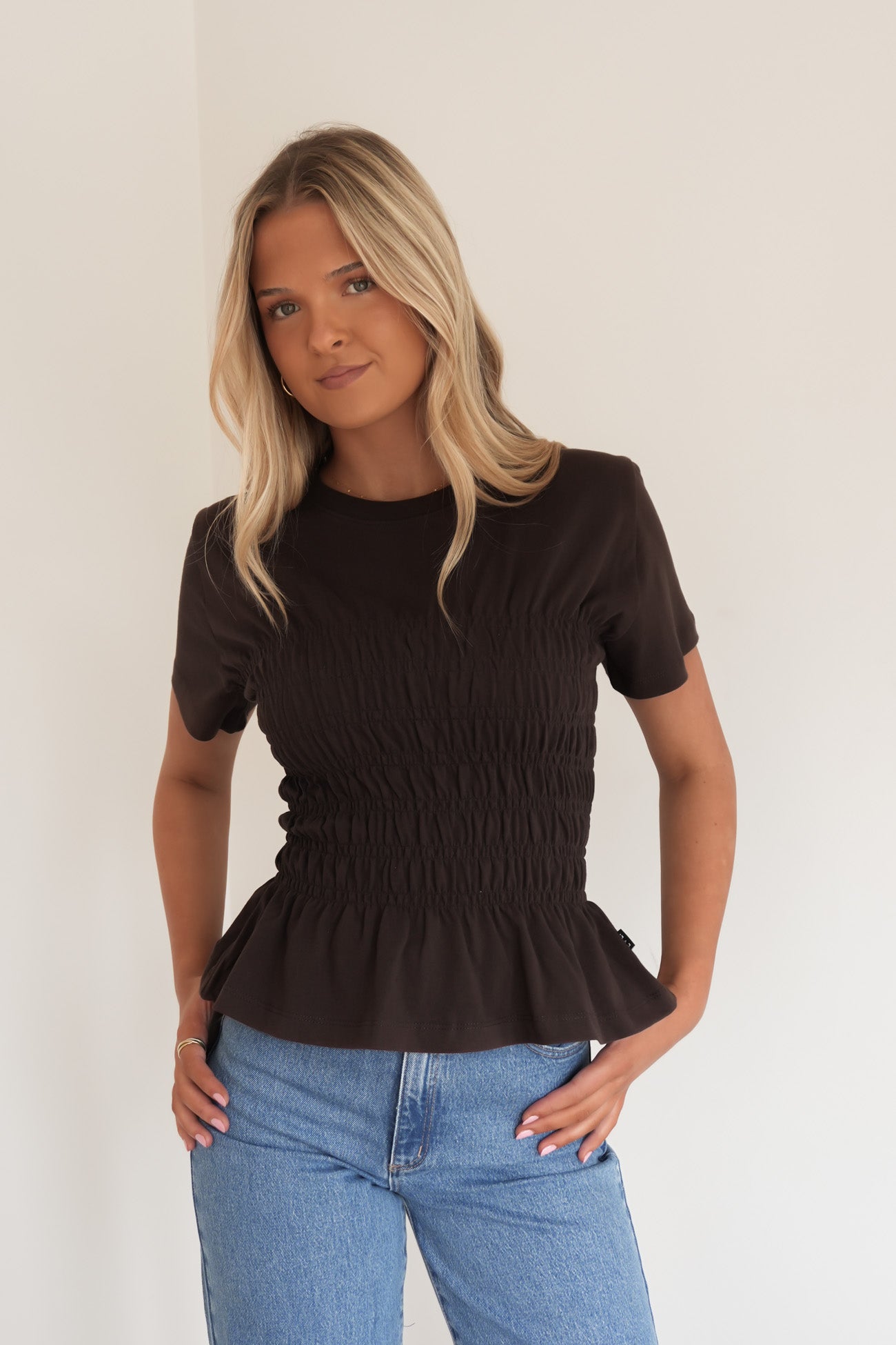 Lipa Ruched Top Brown