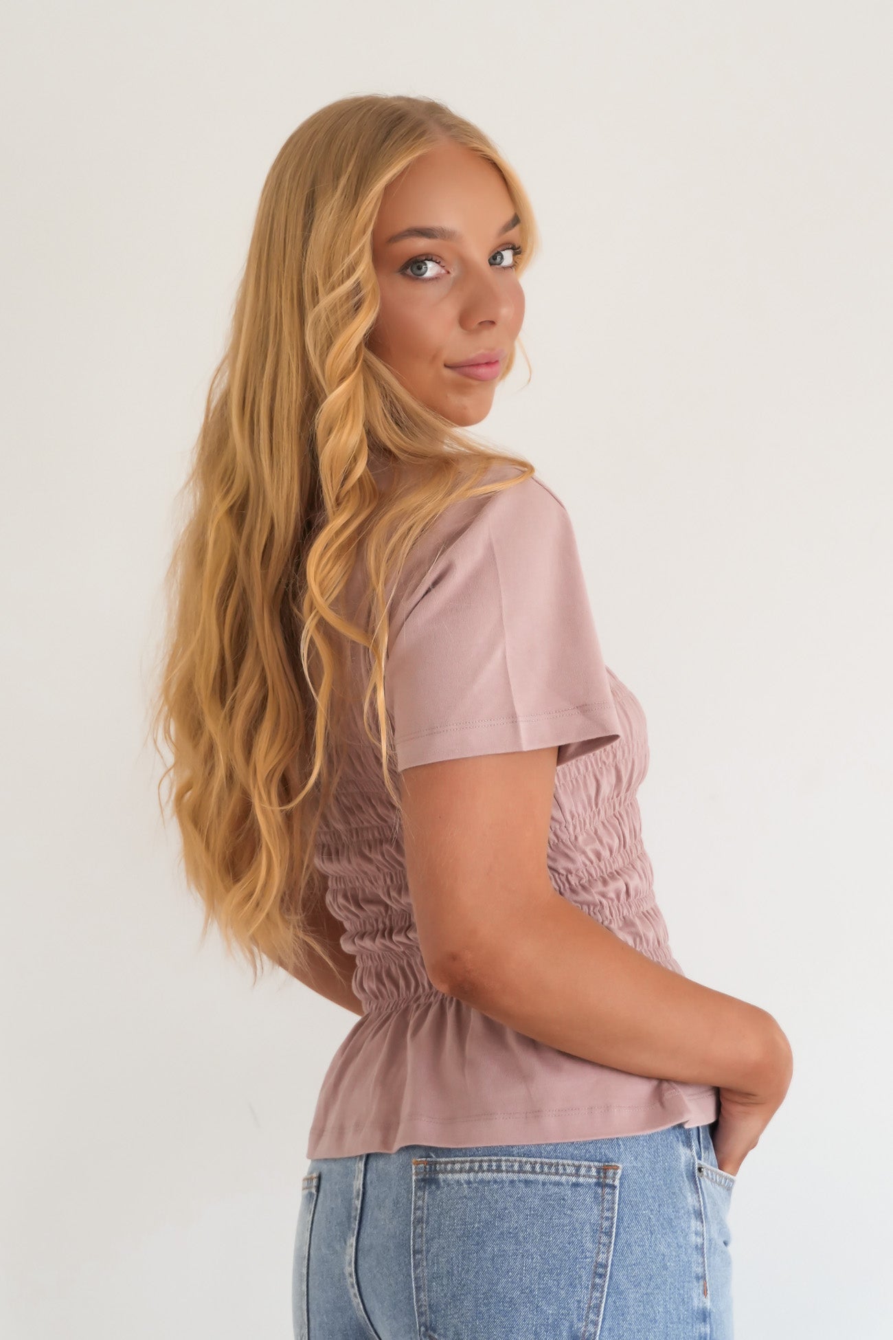 Lipa Ruched Top Fawn