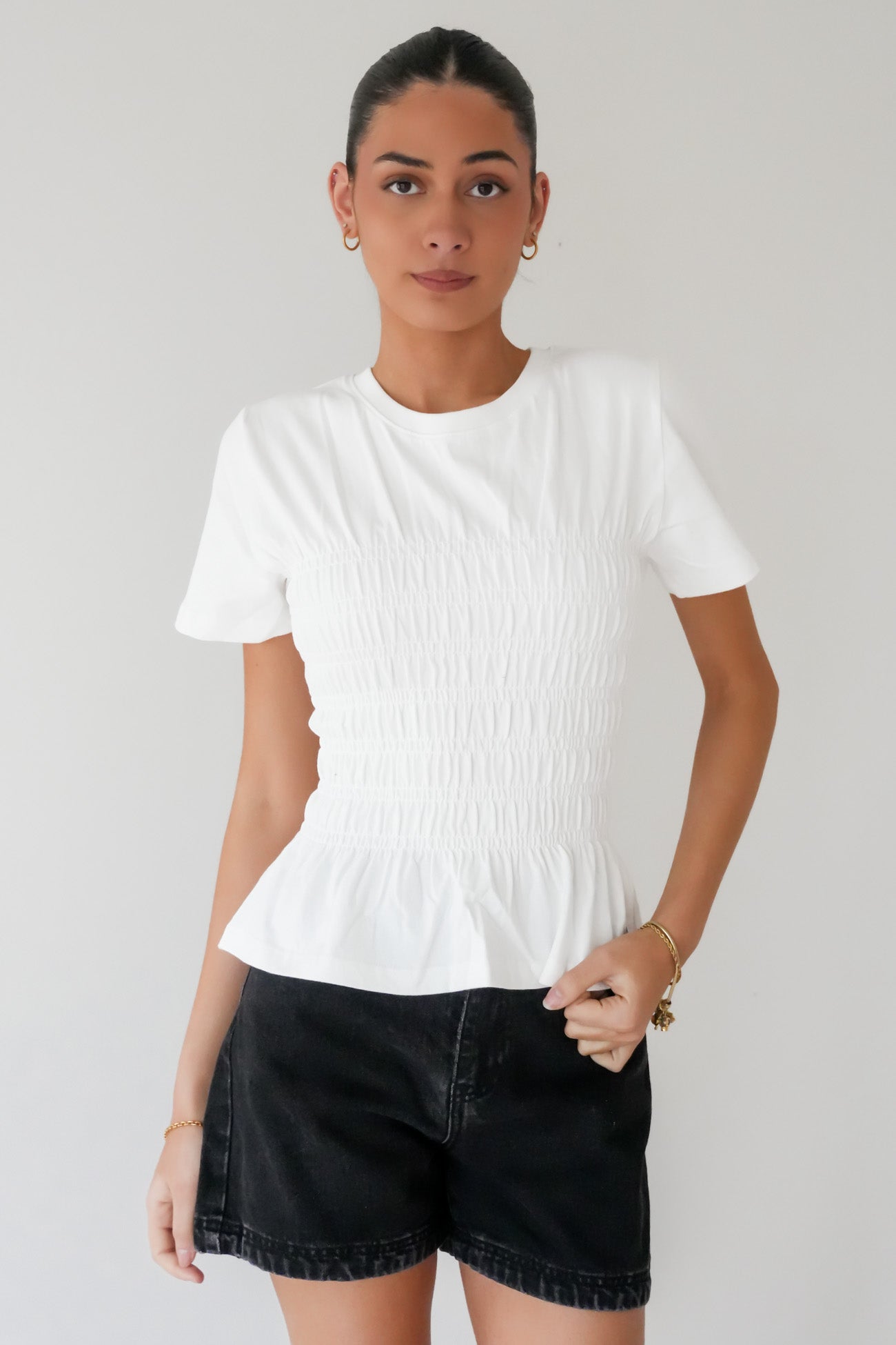 Lipa Ruched Top Vintage White