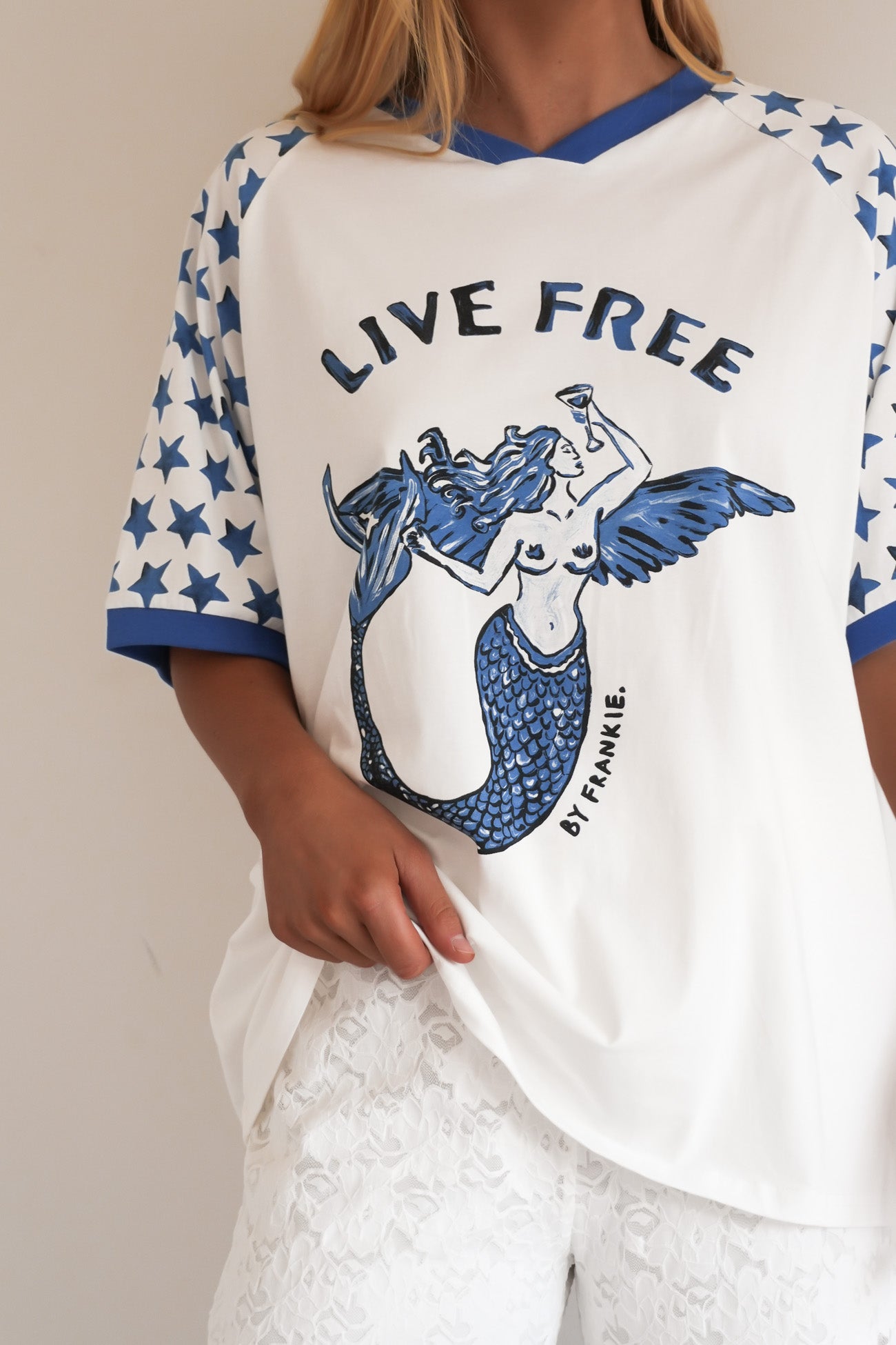 Live Free Tee White