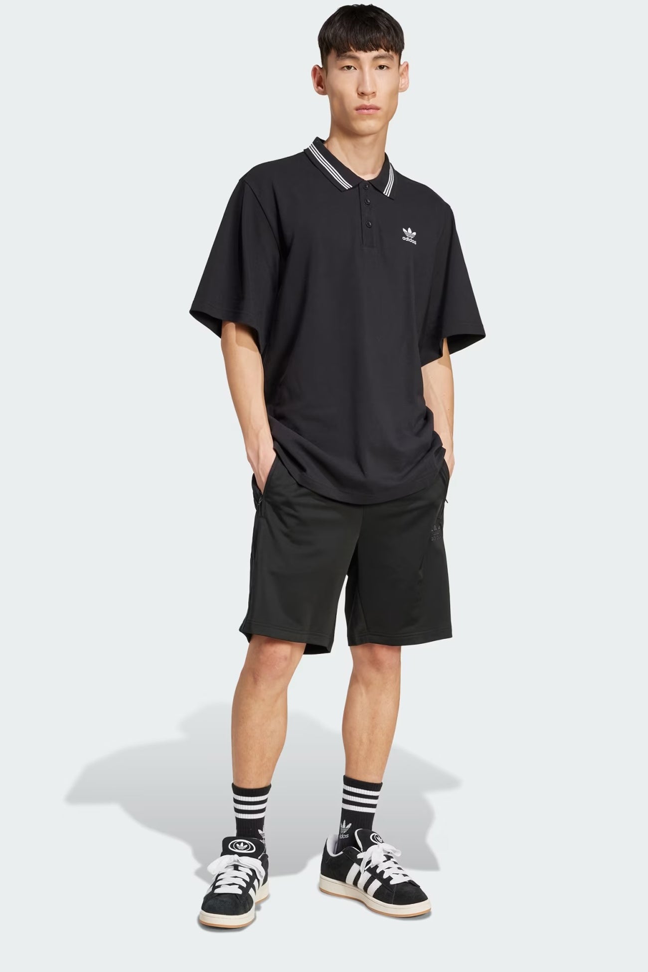 Loose Polo Black White