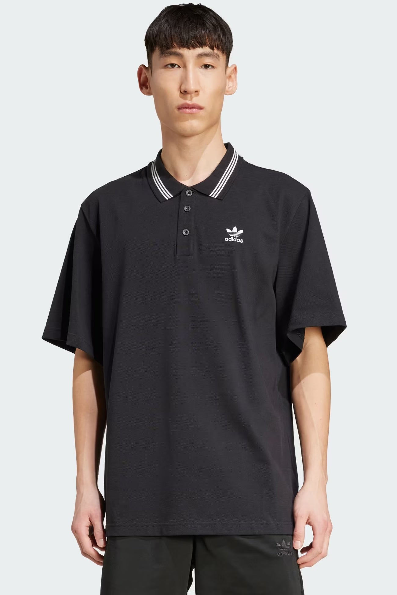 Loose Polo Black White