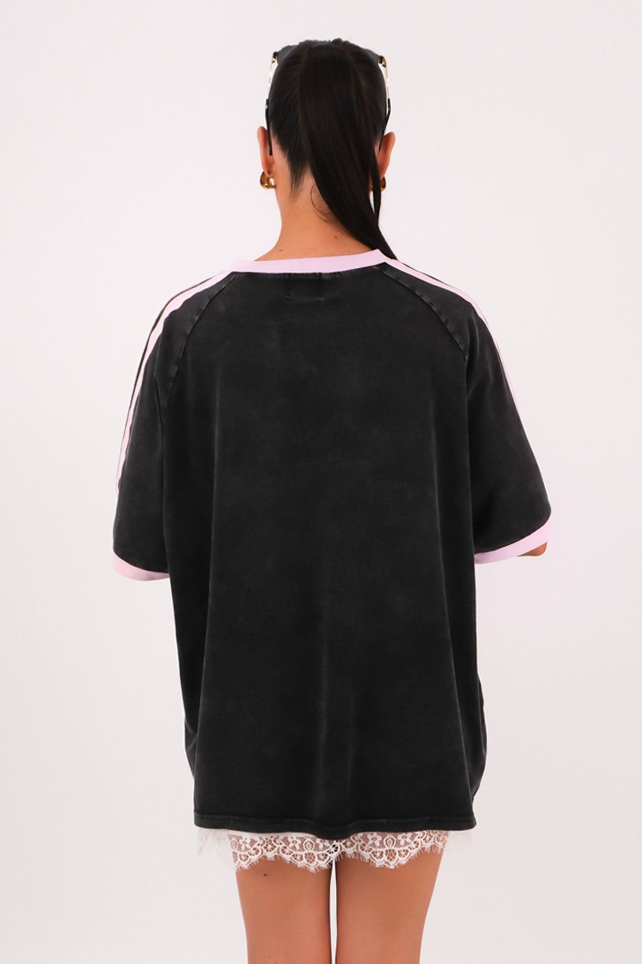 Lucky Star Tee Black Acid Wash