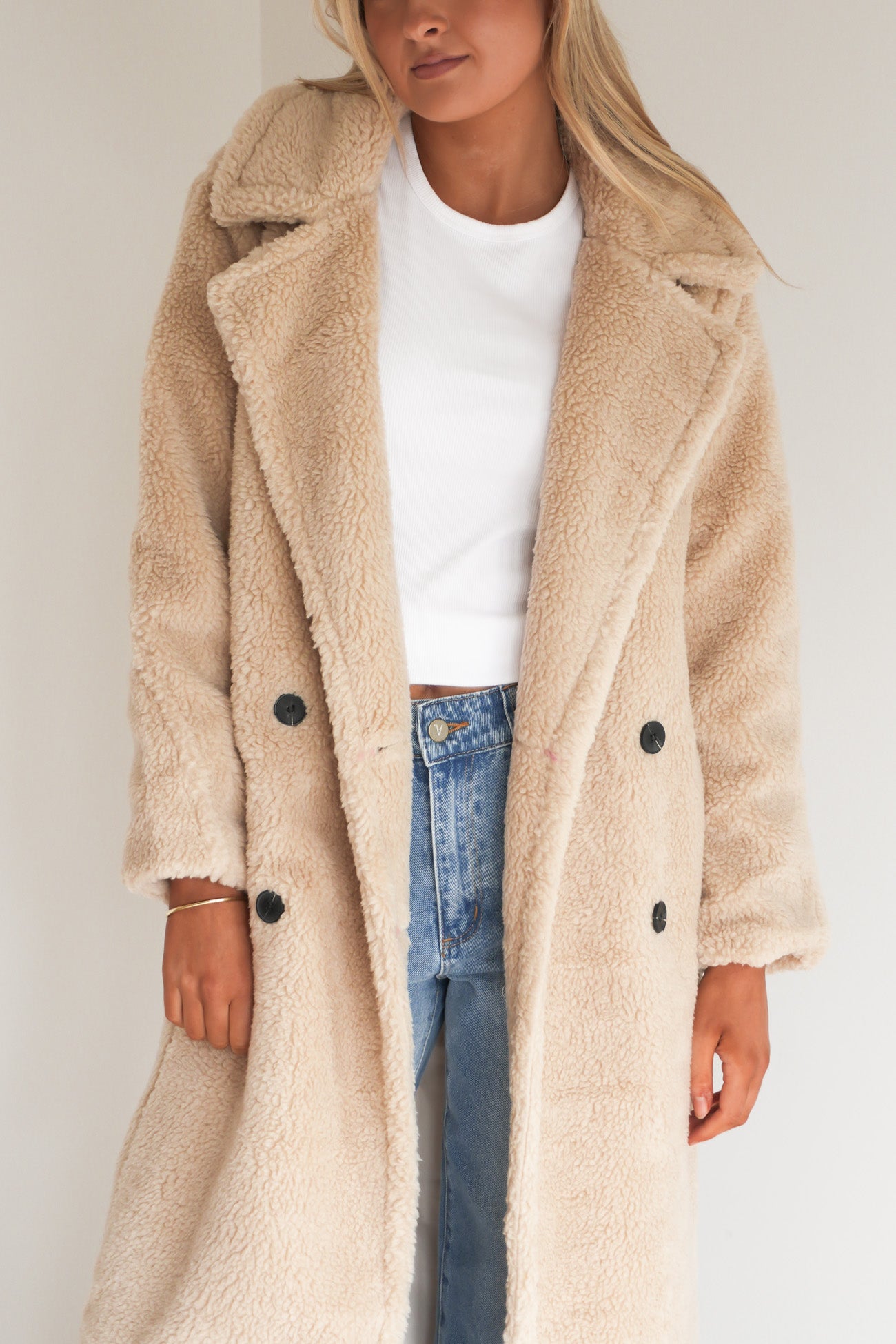 Luisa Teddy Coat Beige