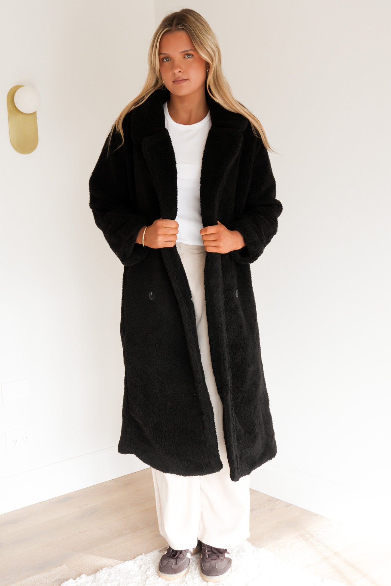 Luisa Teddy Coat Black