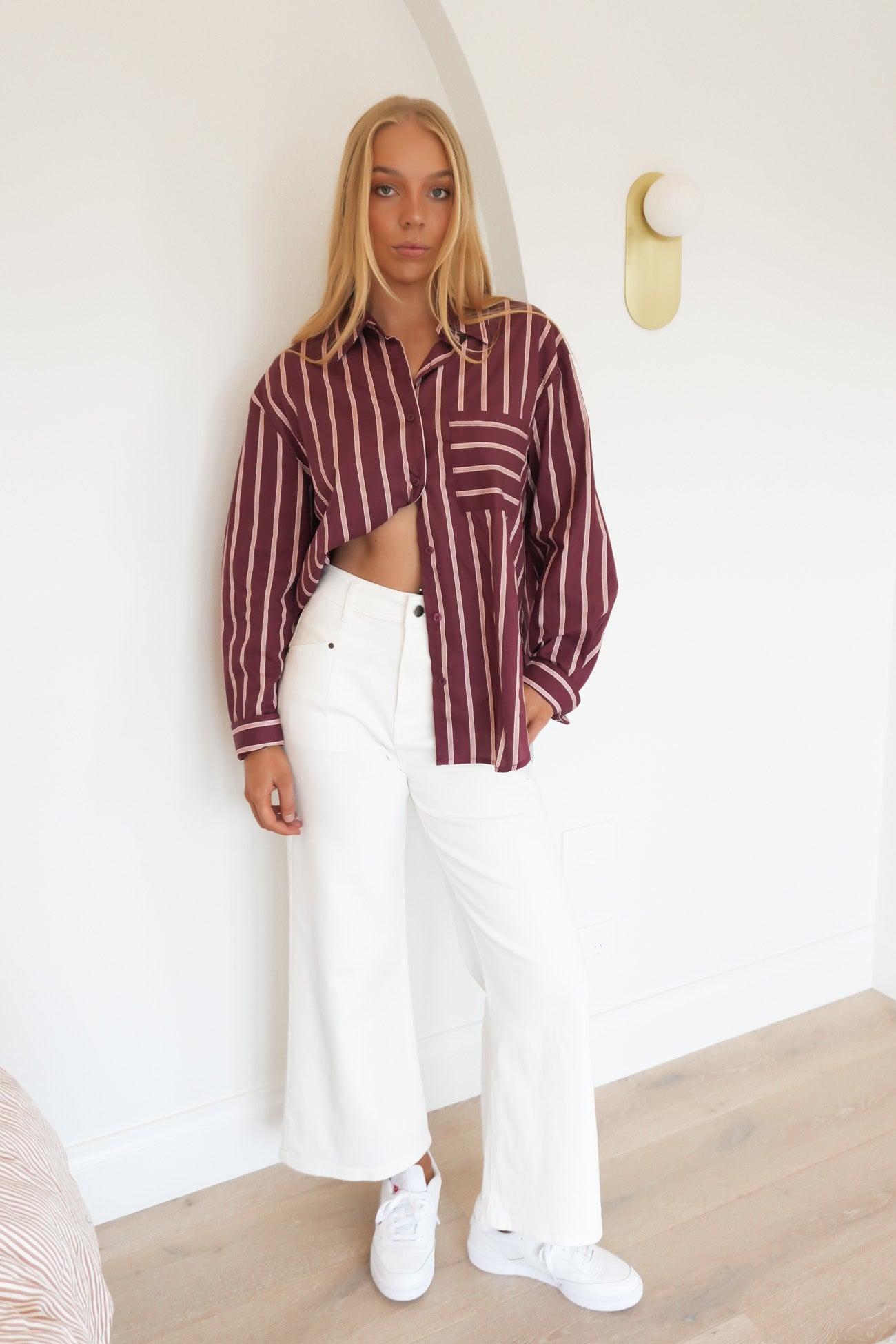 Lynton Shirt Merlot Stripe