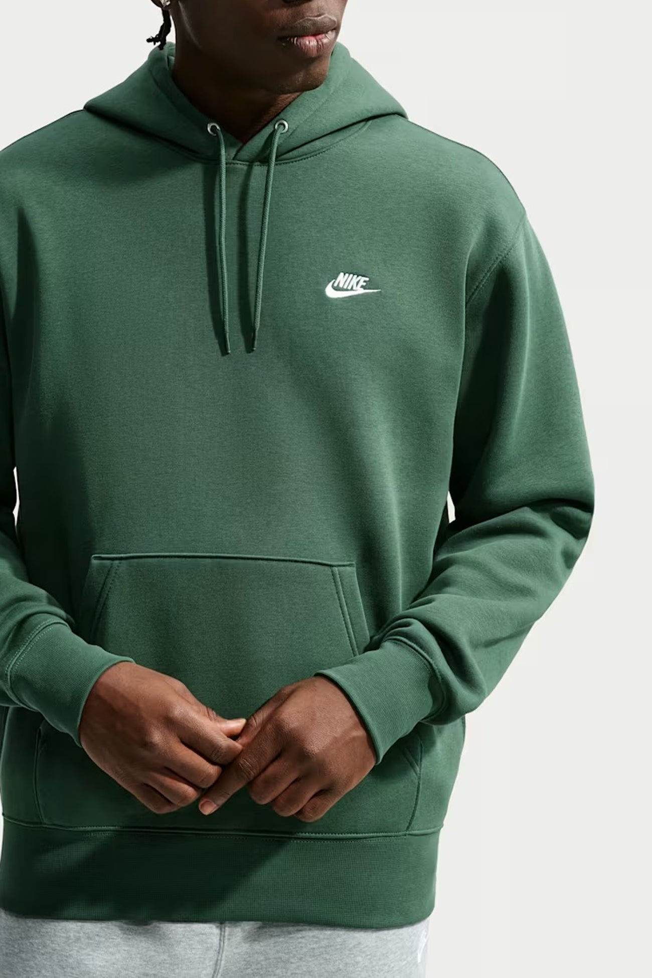 Nike Club BB Pullover Fleece Hoodie Fir White