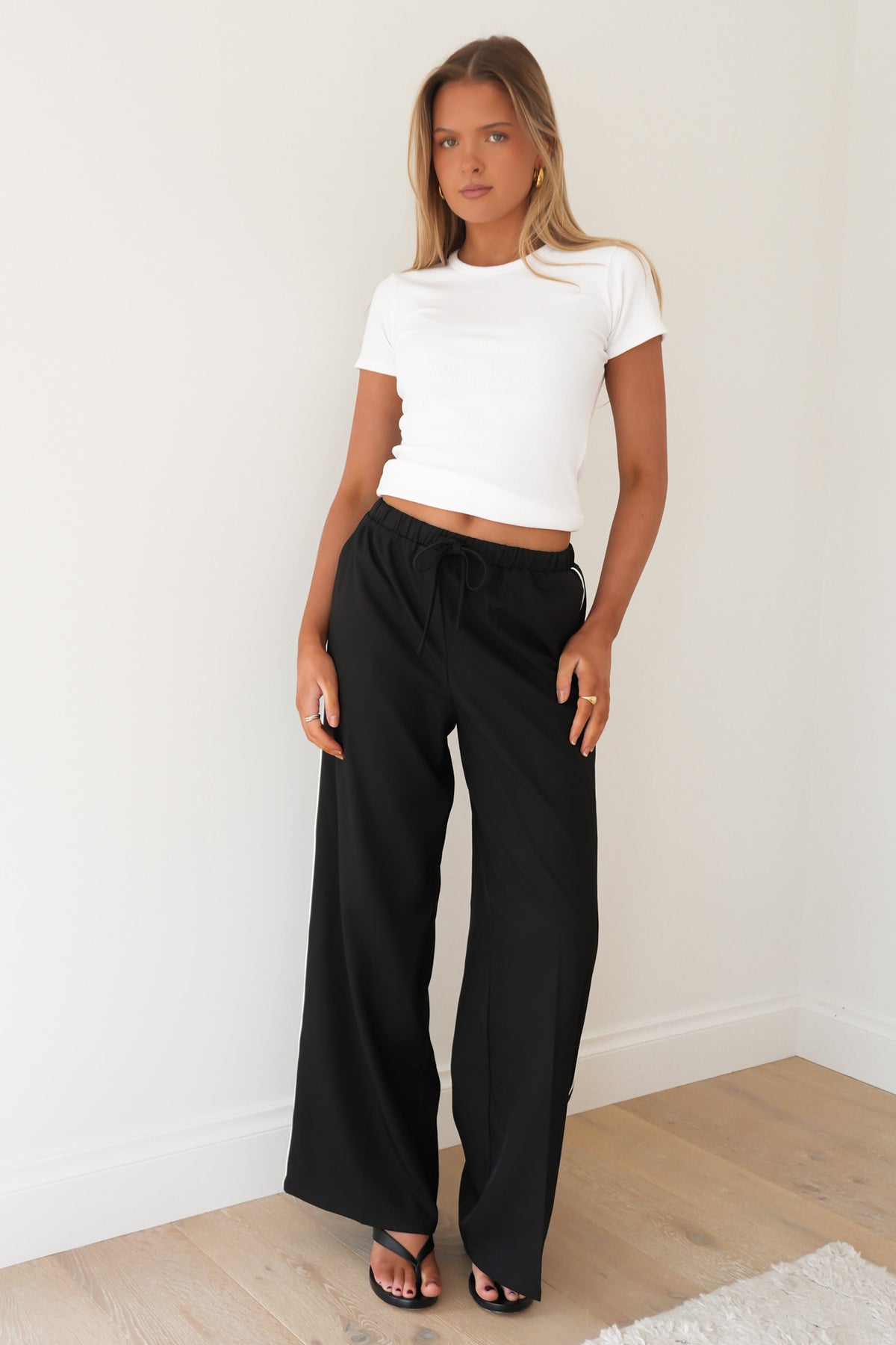 Maddox Piped Pant Black