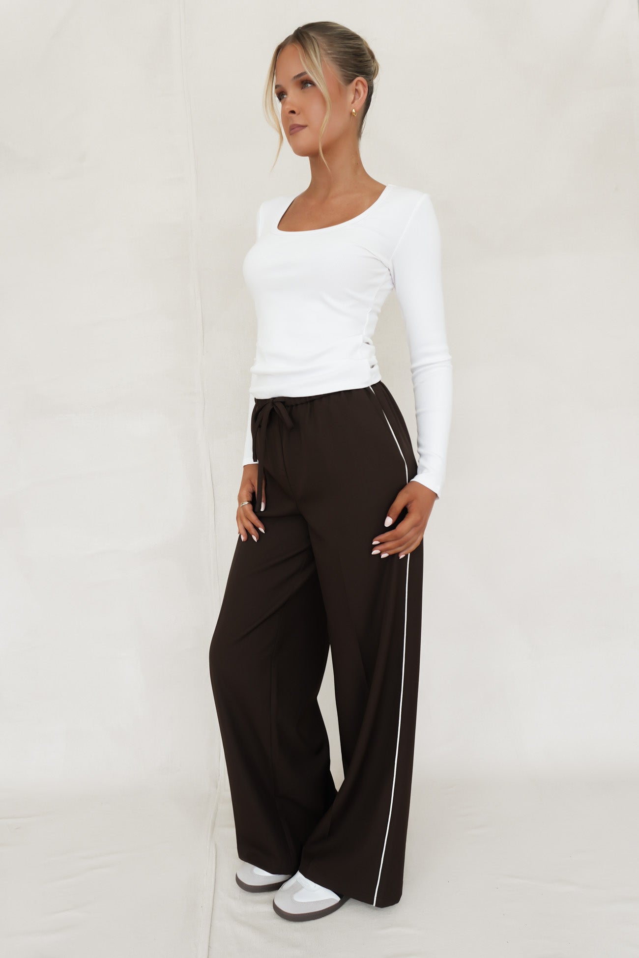 Maddox Piped Pant Chocolate