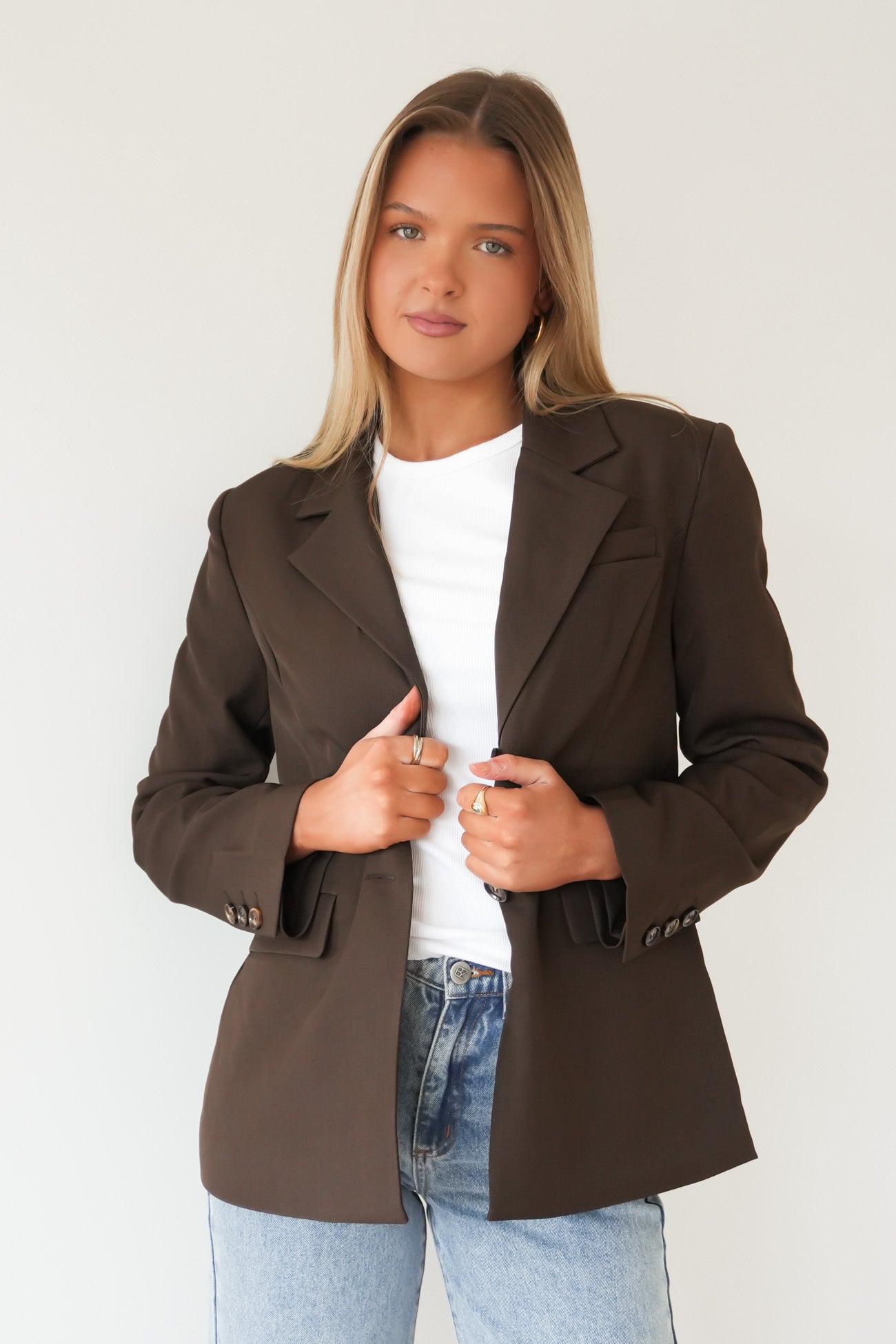 Maddox Tie Blazer Chocolate