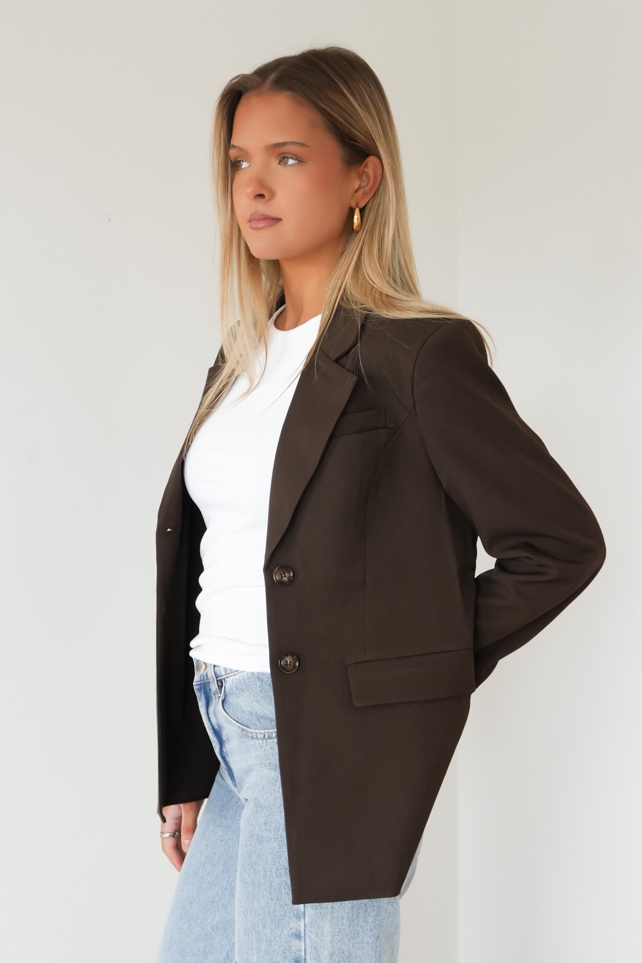 Maddox Tie Blazer Chocolate