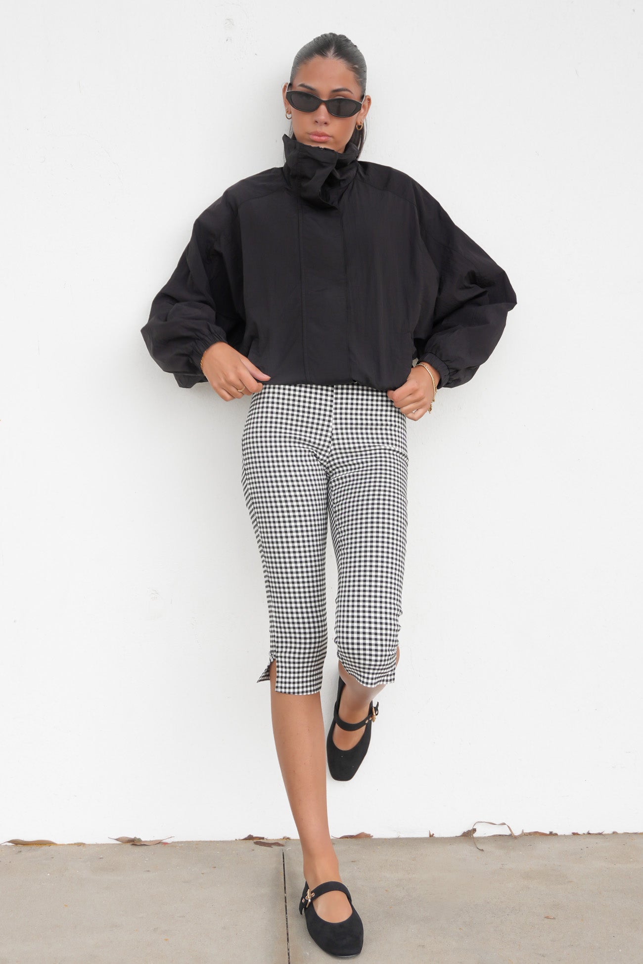 Maralyn Capri Pant Black Gingham