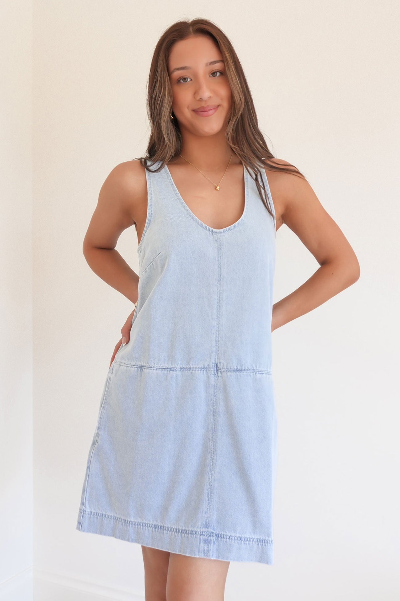 Marcy Denim Shift Dress Bleach
