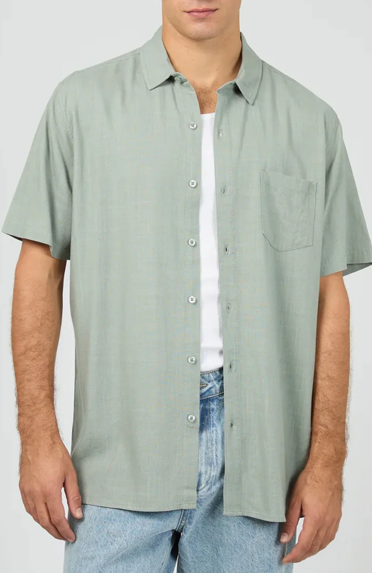 Textured Linen Short Sleeve Shirt