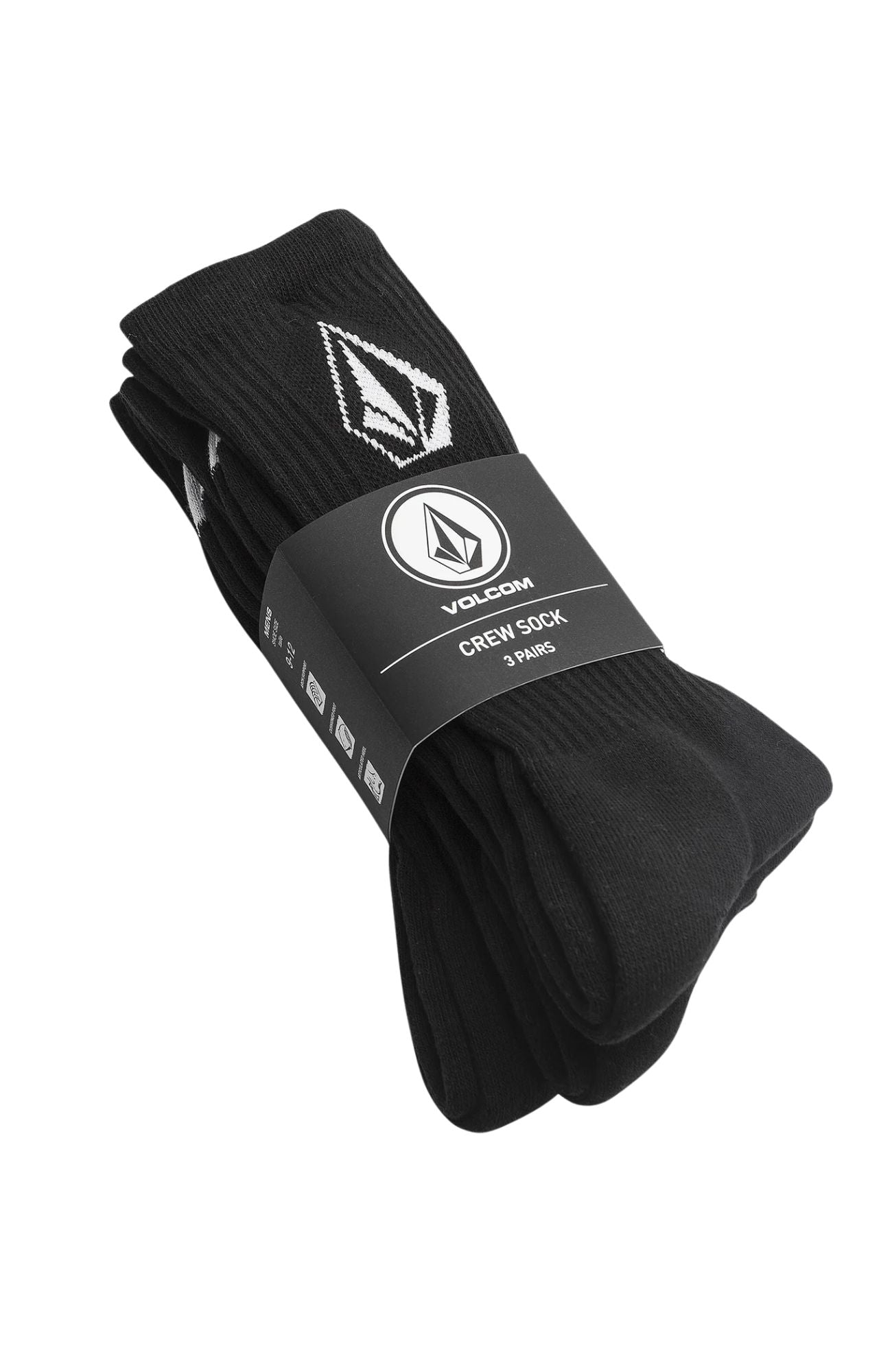 Full Stone Sock 3 Pack Black