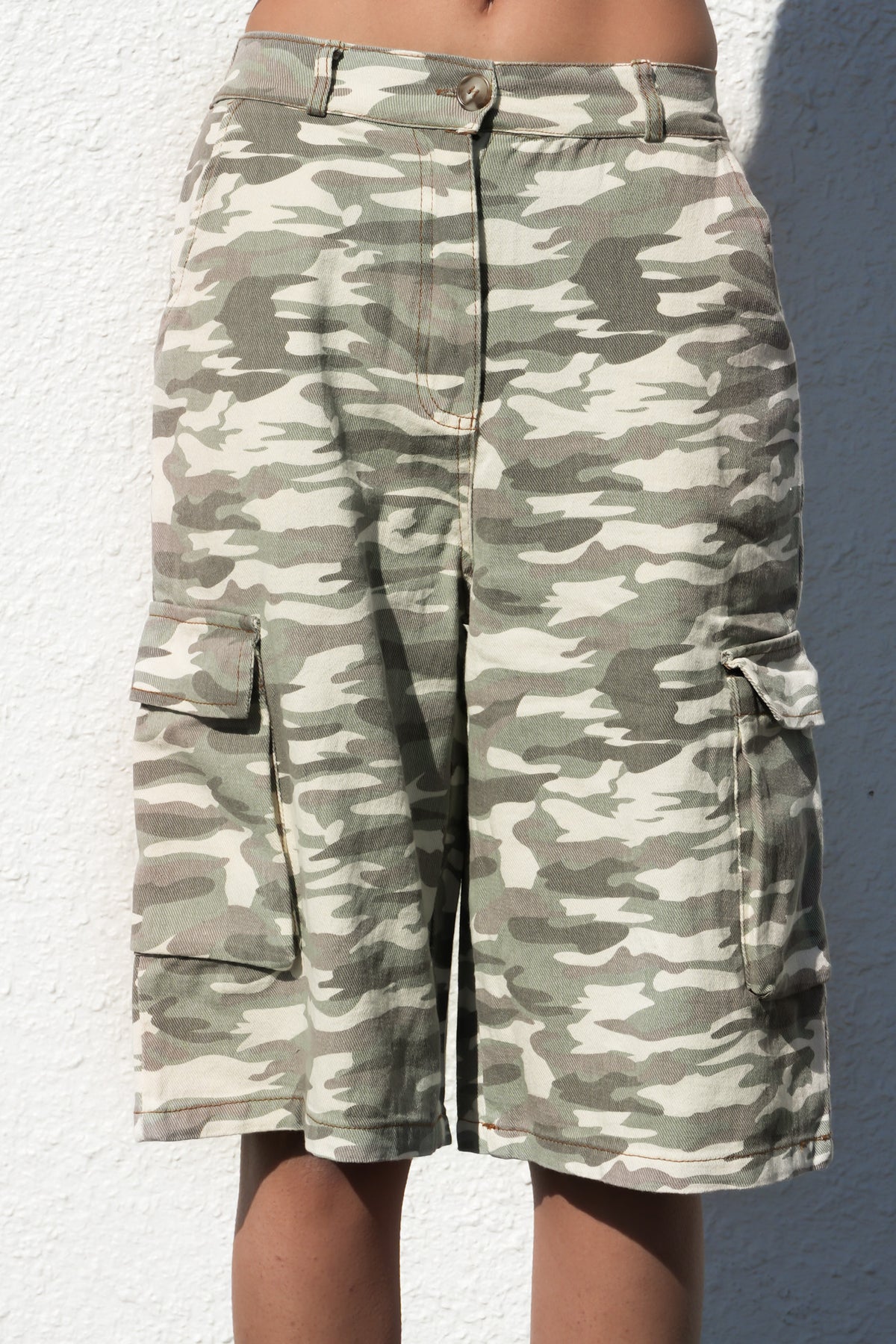 Marlena Cargo Jort Light Camo