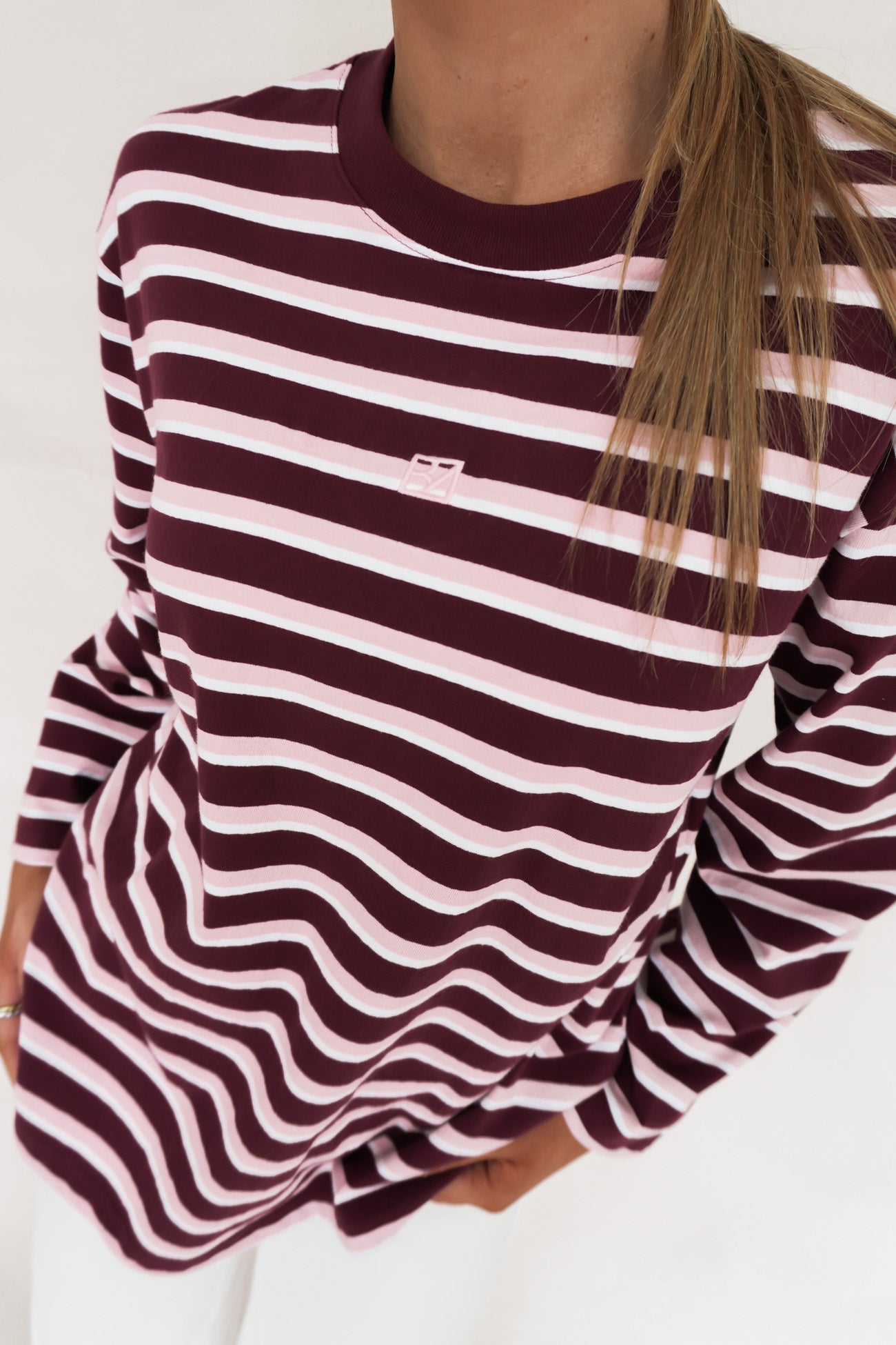 Marlowe Stripe Long Sleeve Top Cherry