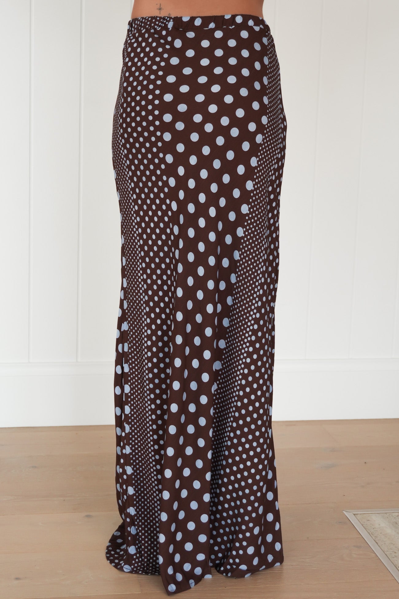 Mattea Maxi Skirt Cocoa Polka Dot