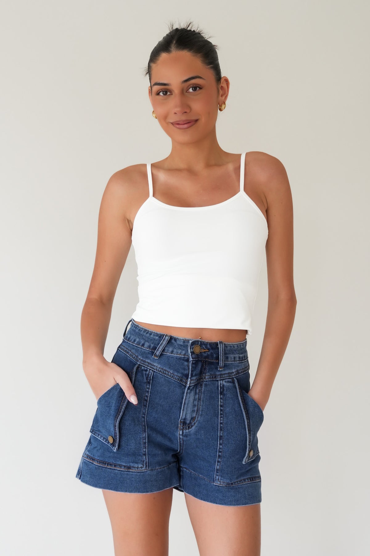 Maura Denim Short Dark Blue