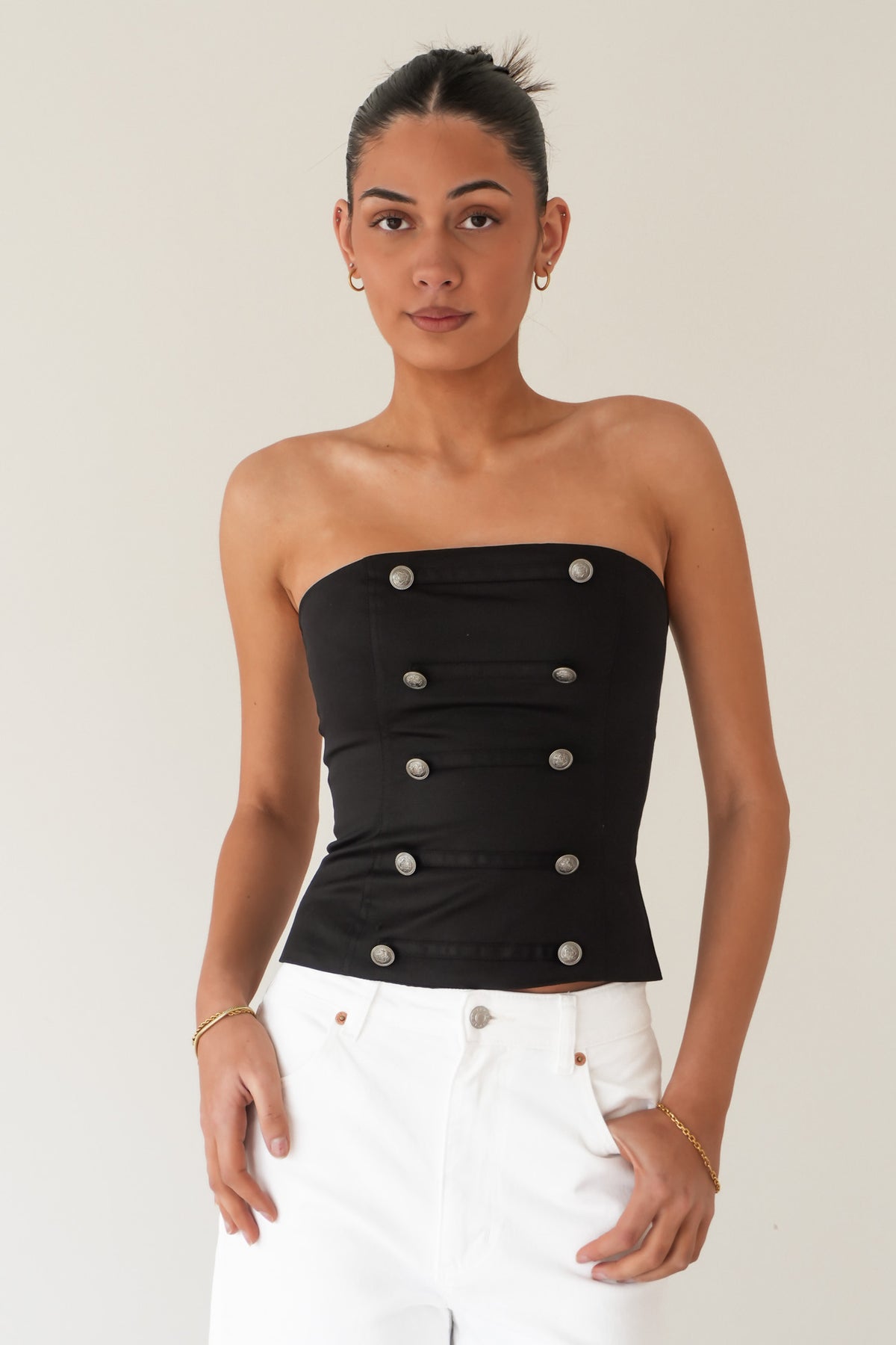 Meaghan Strapless Top Black