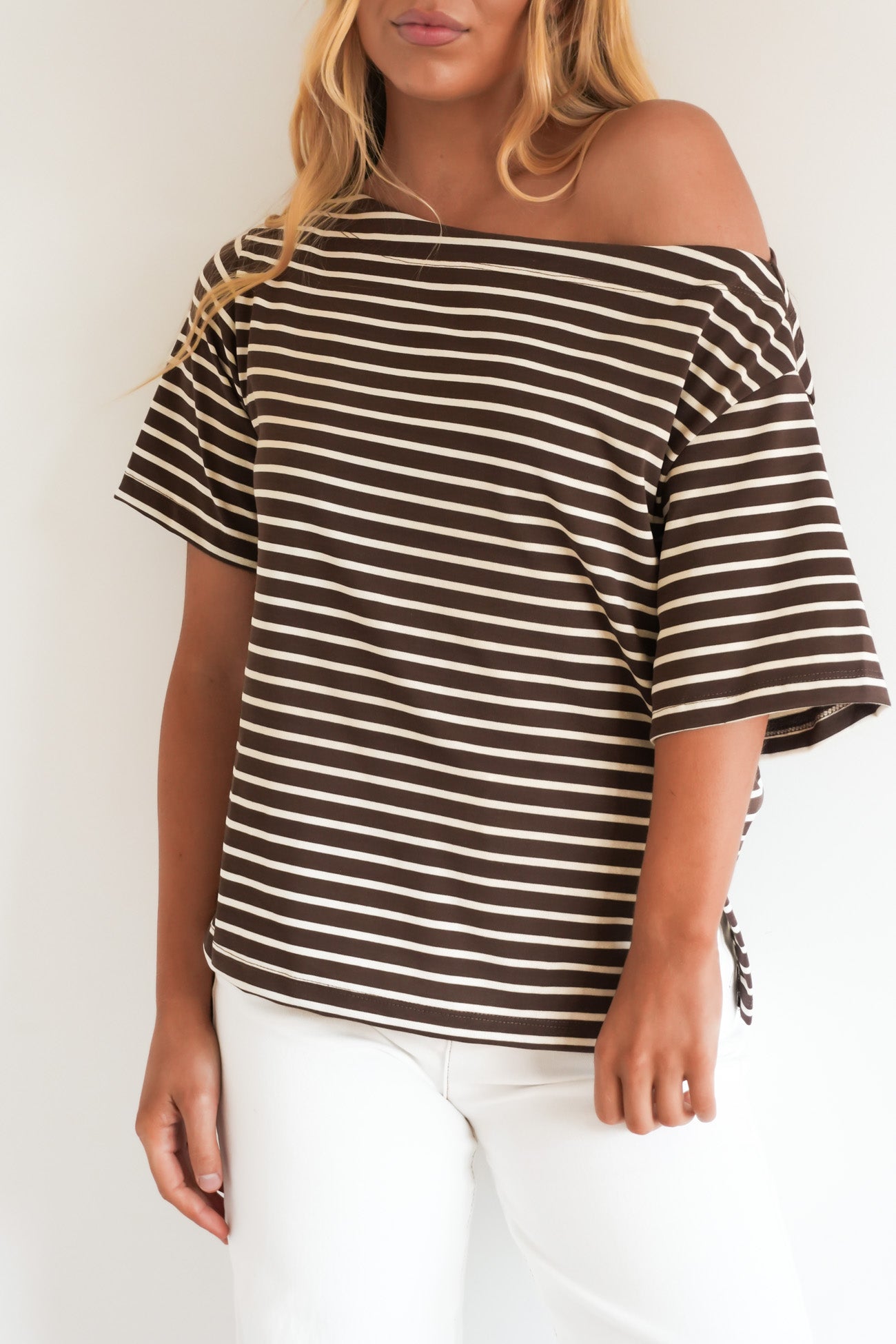 Michey Tee Brown Stripe