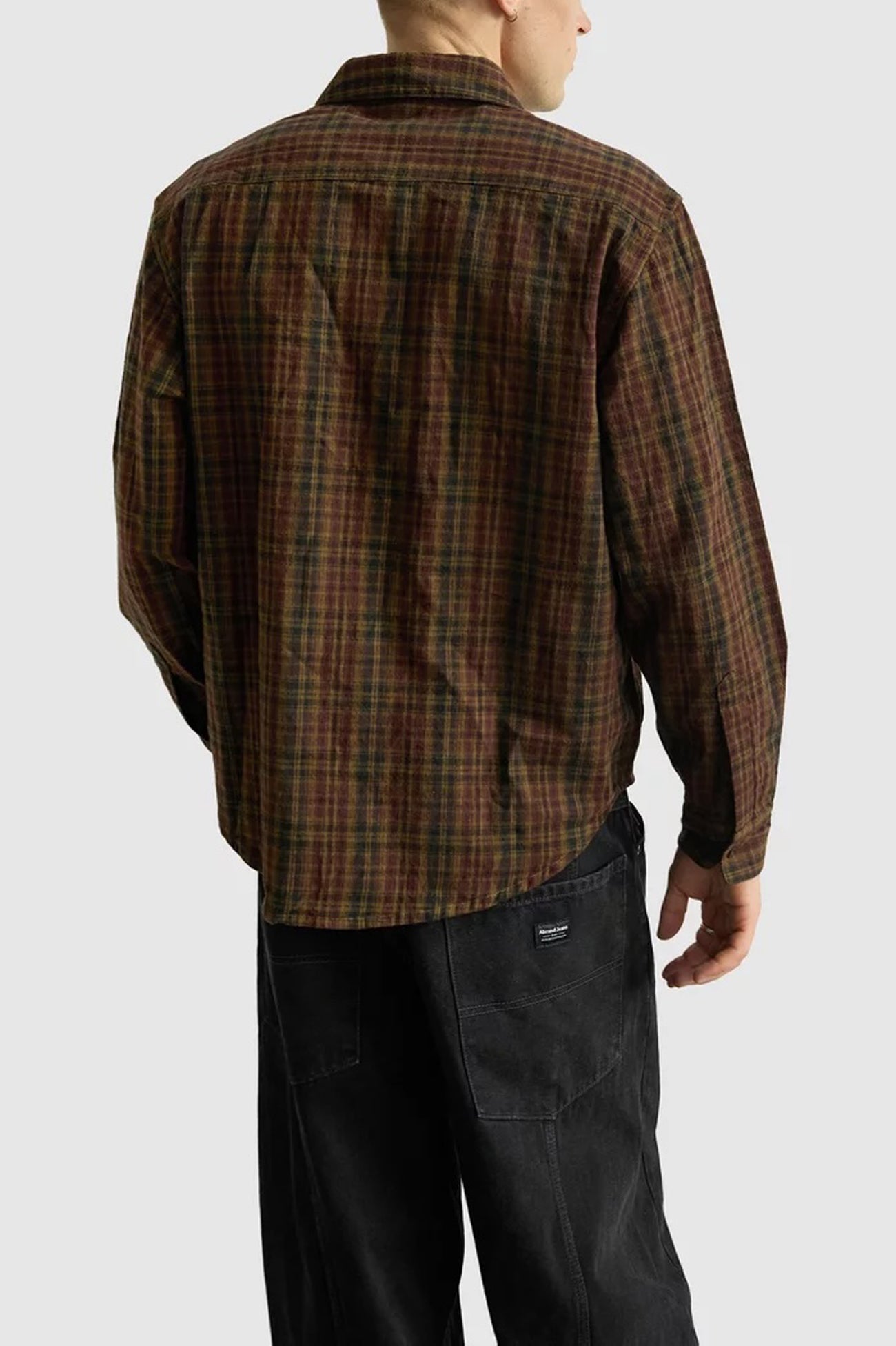 Mickey Check Long Sleeve Shirt Brown Red