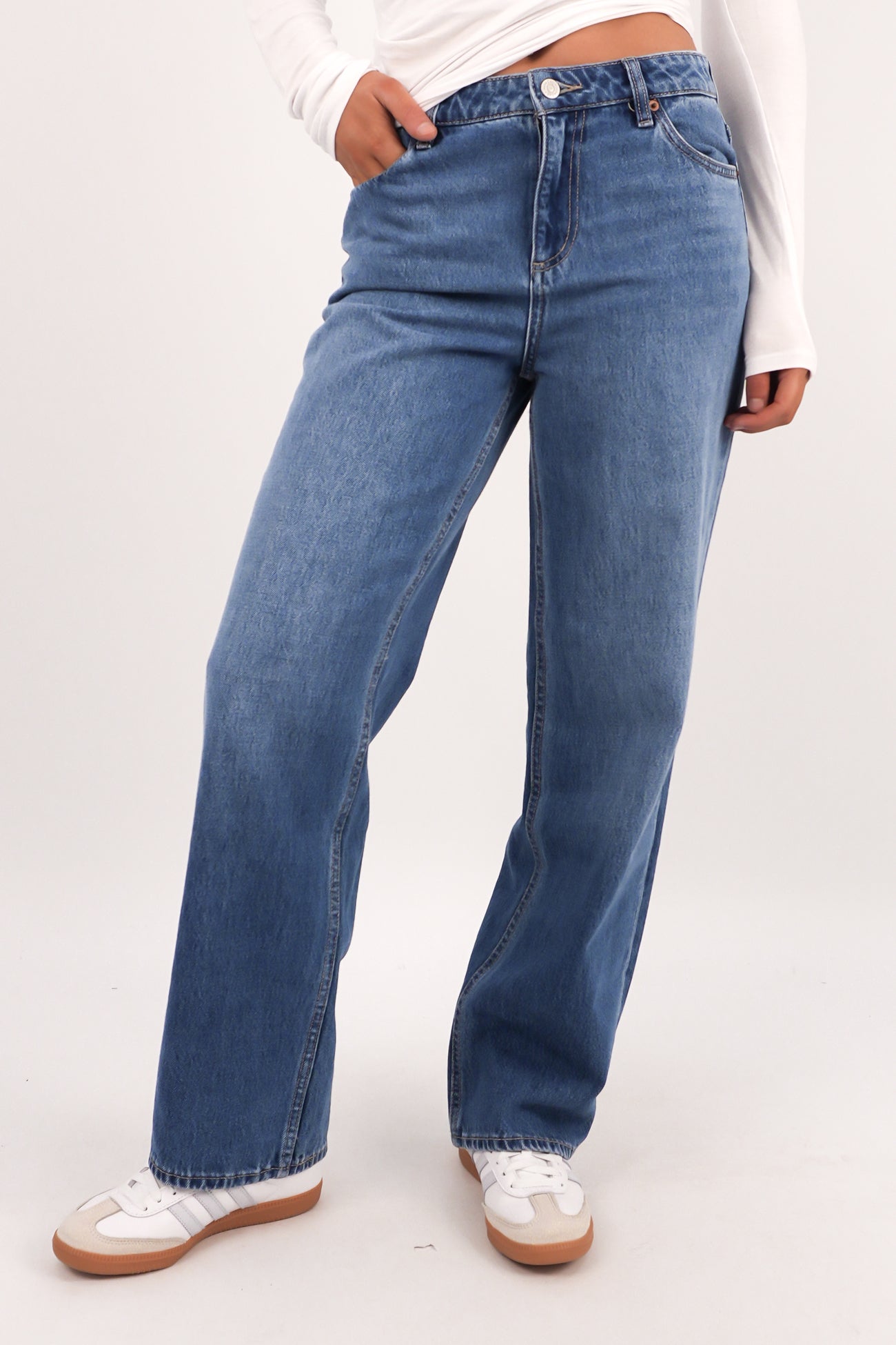 Mid Baggy Jean Arcadia Blue Petite