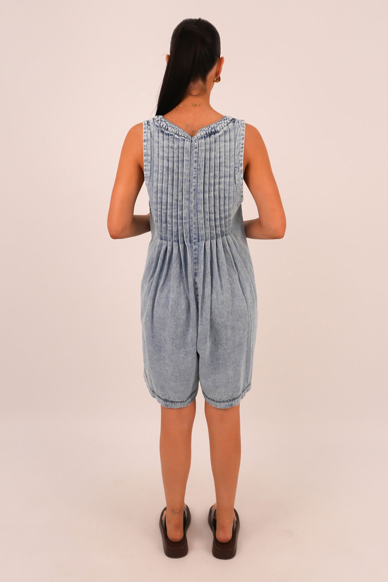 Milo Denim Playsuit Light Blue