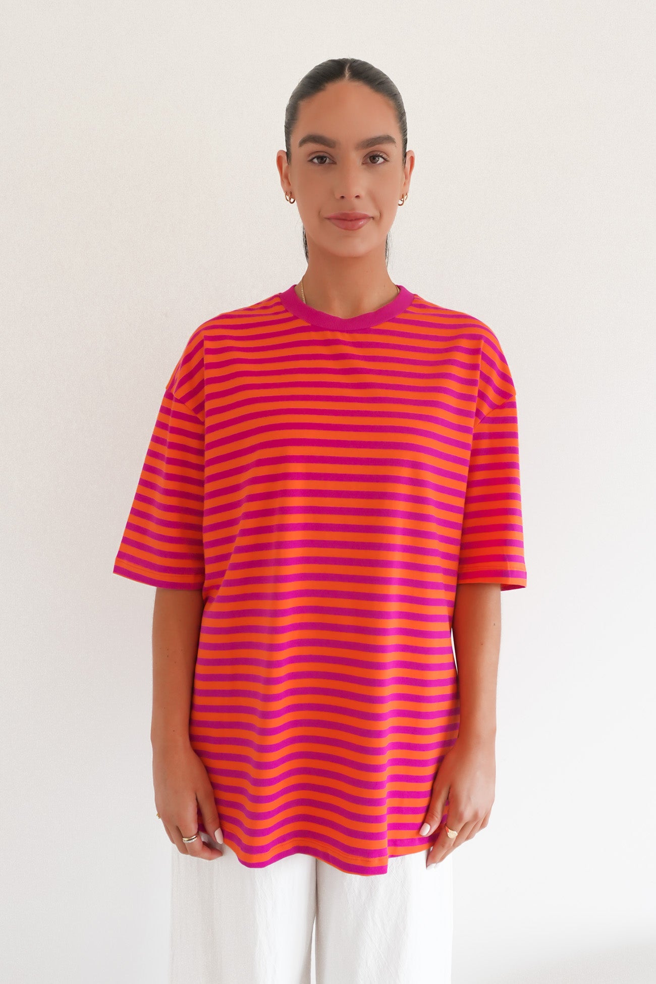 Mimi Tee Magenta Stripe