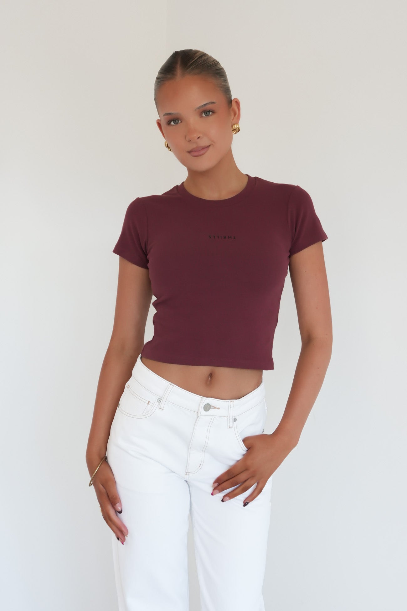 Minimal Thrills Mini Tee New Maroon