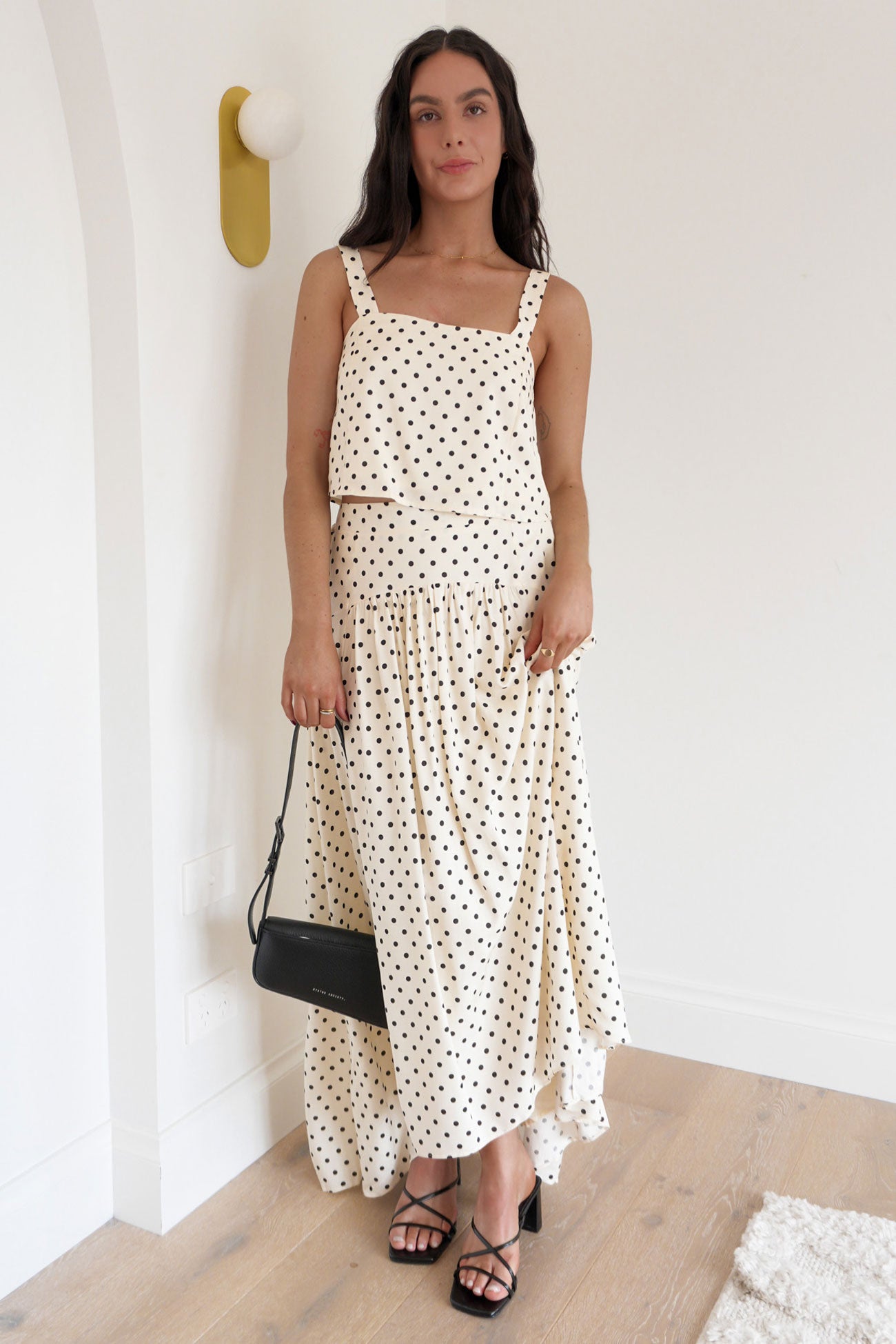 Monah Set Cream Polka Dot