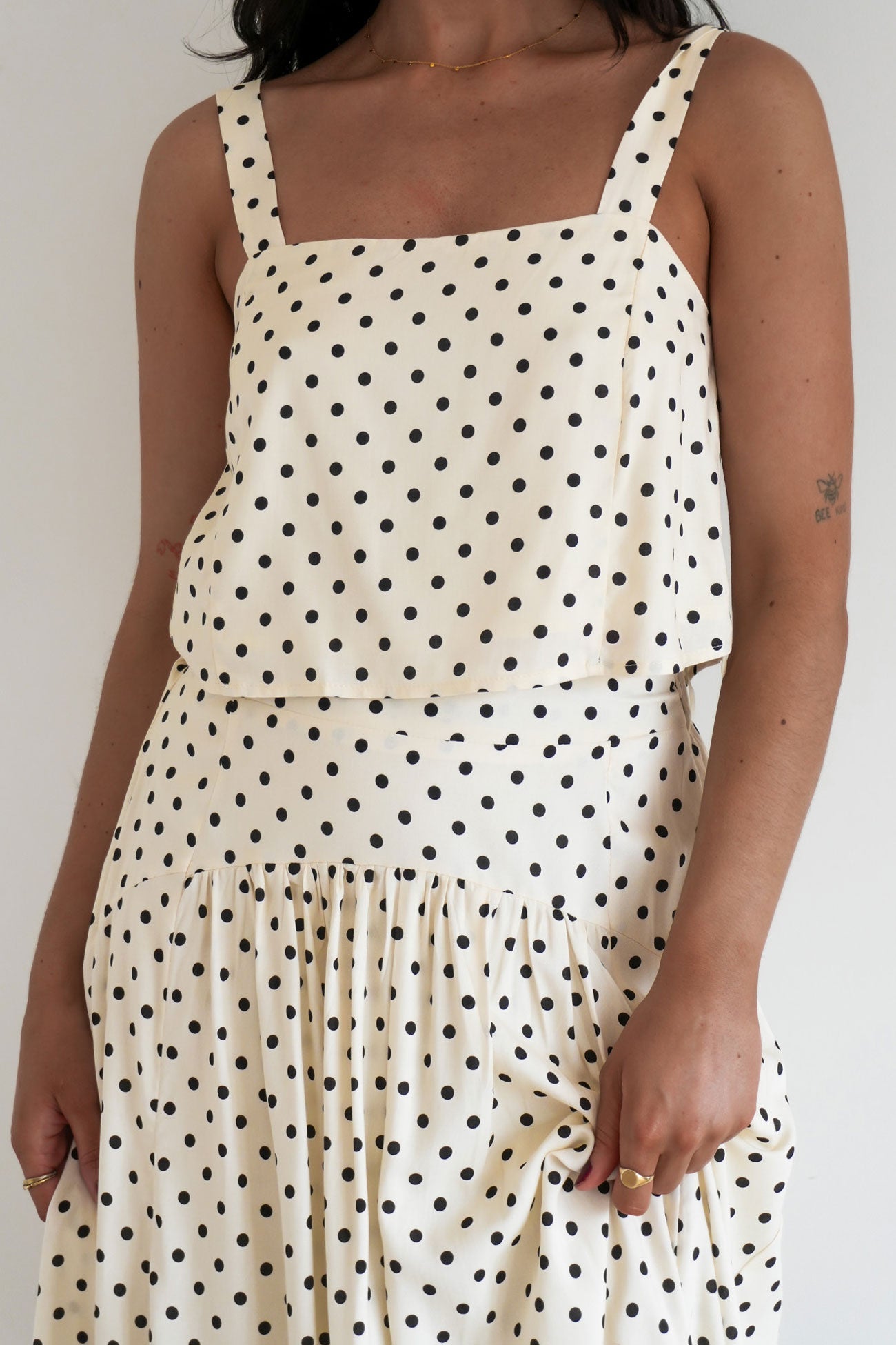 Monah Set Cream Polka Dot