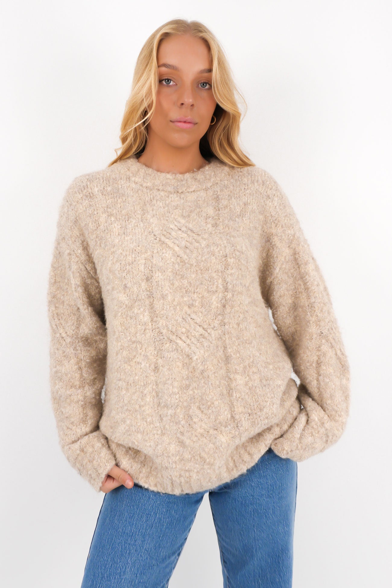 Monnet Knit Crew Mushroom
