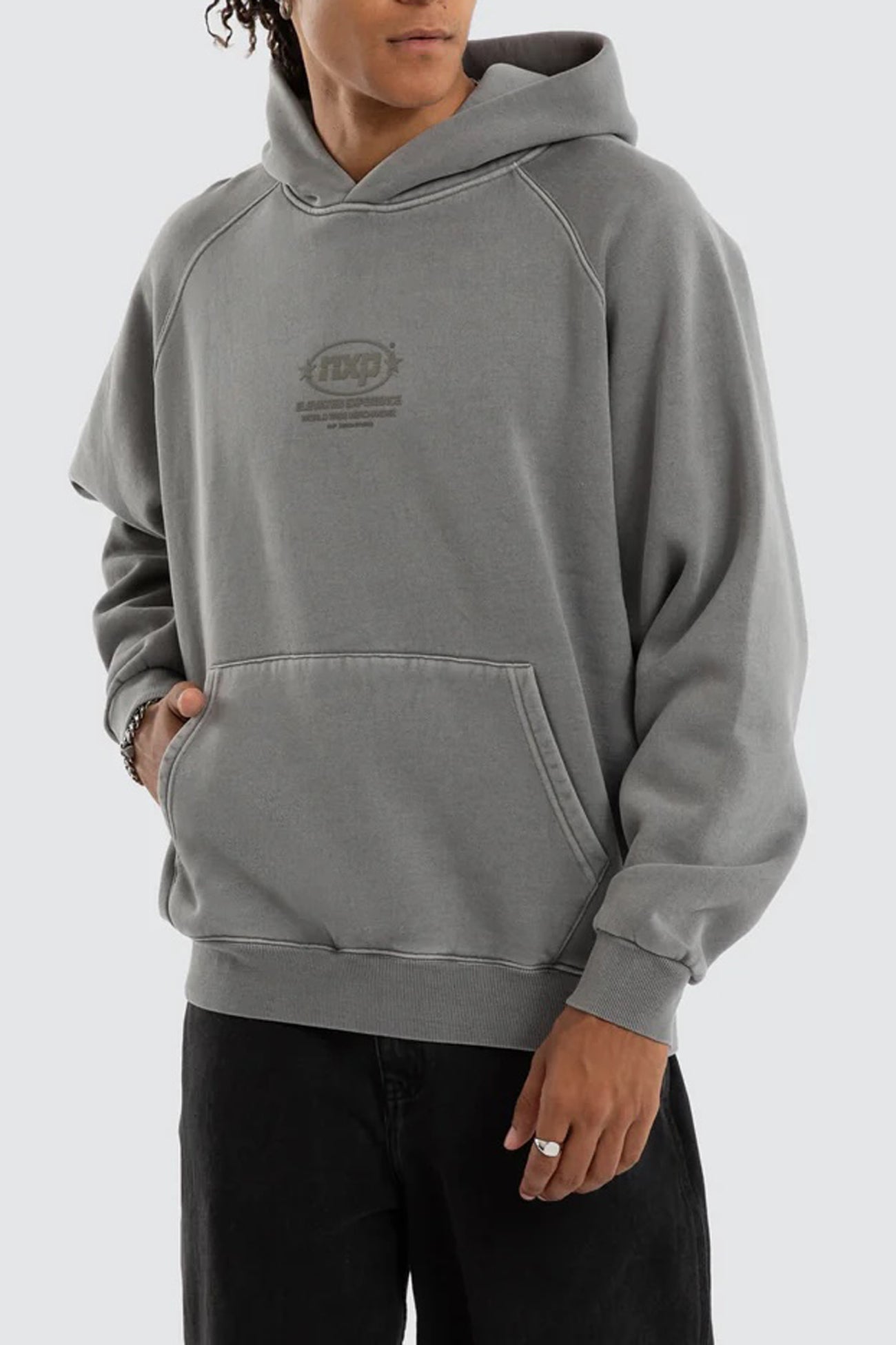 Rhythm Raglan Fleece Hoodie Pigment Frost Grey