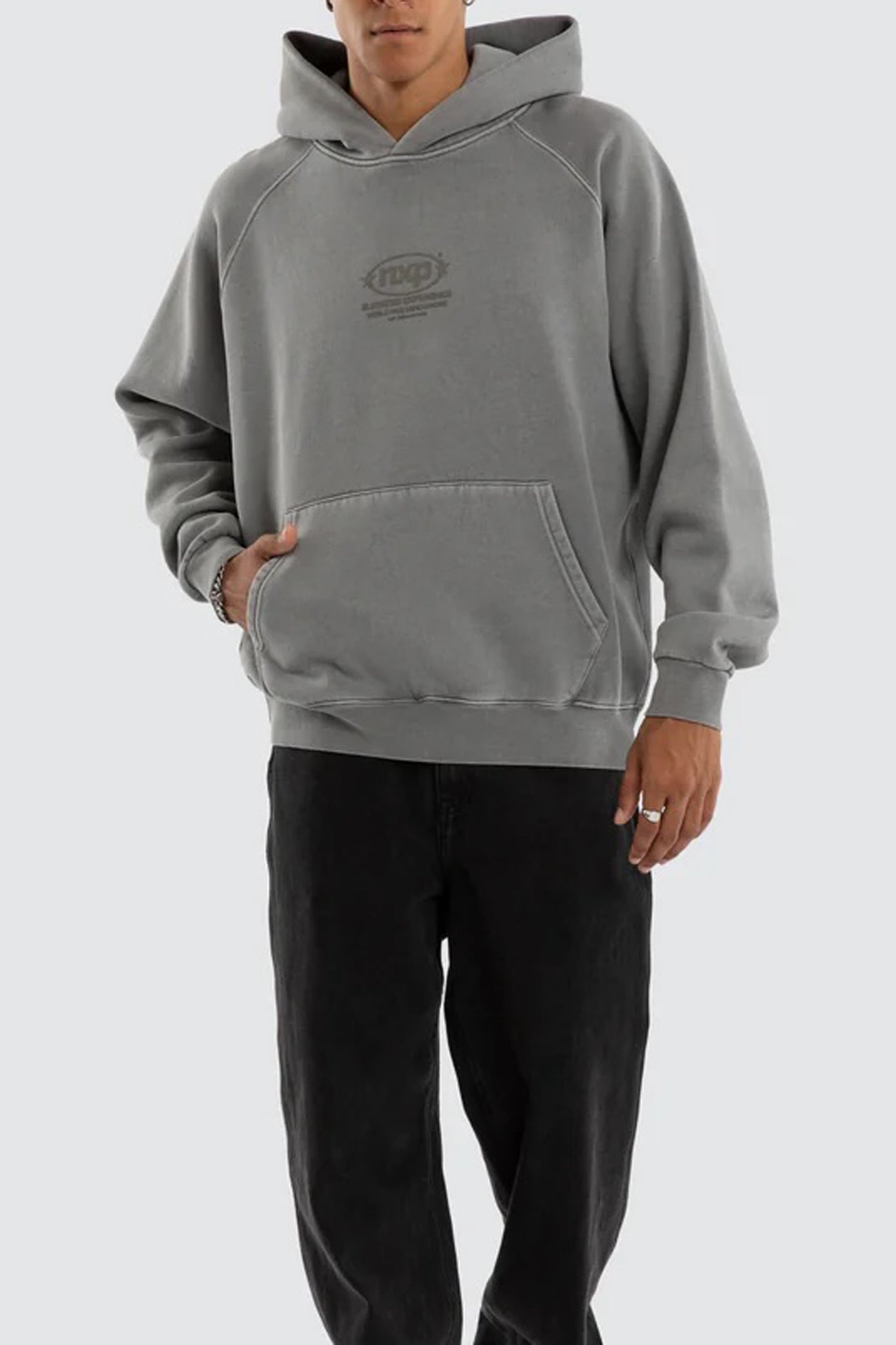 Rhythm Raglan Fleece Hoodie Pigment Frost Grey