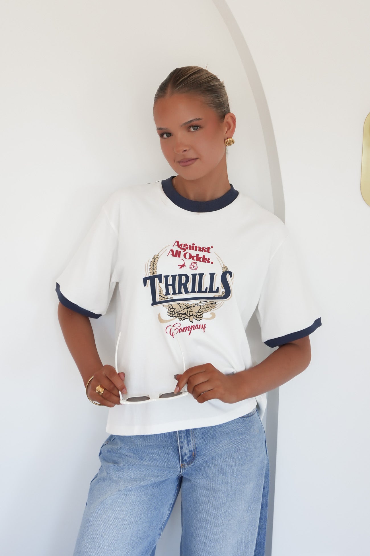 Never Better Square Tee Dirty White