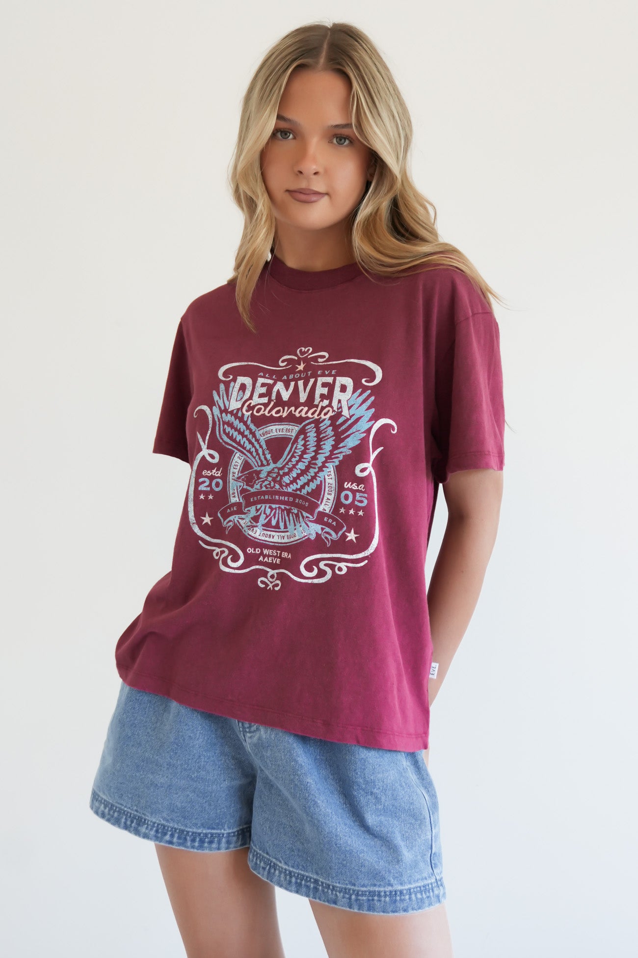 Old West Era Box Tee Wine