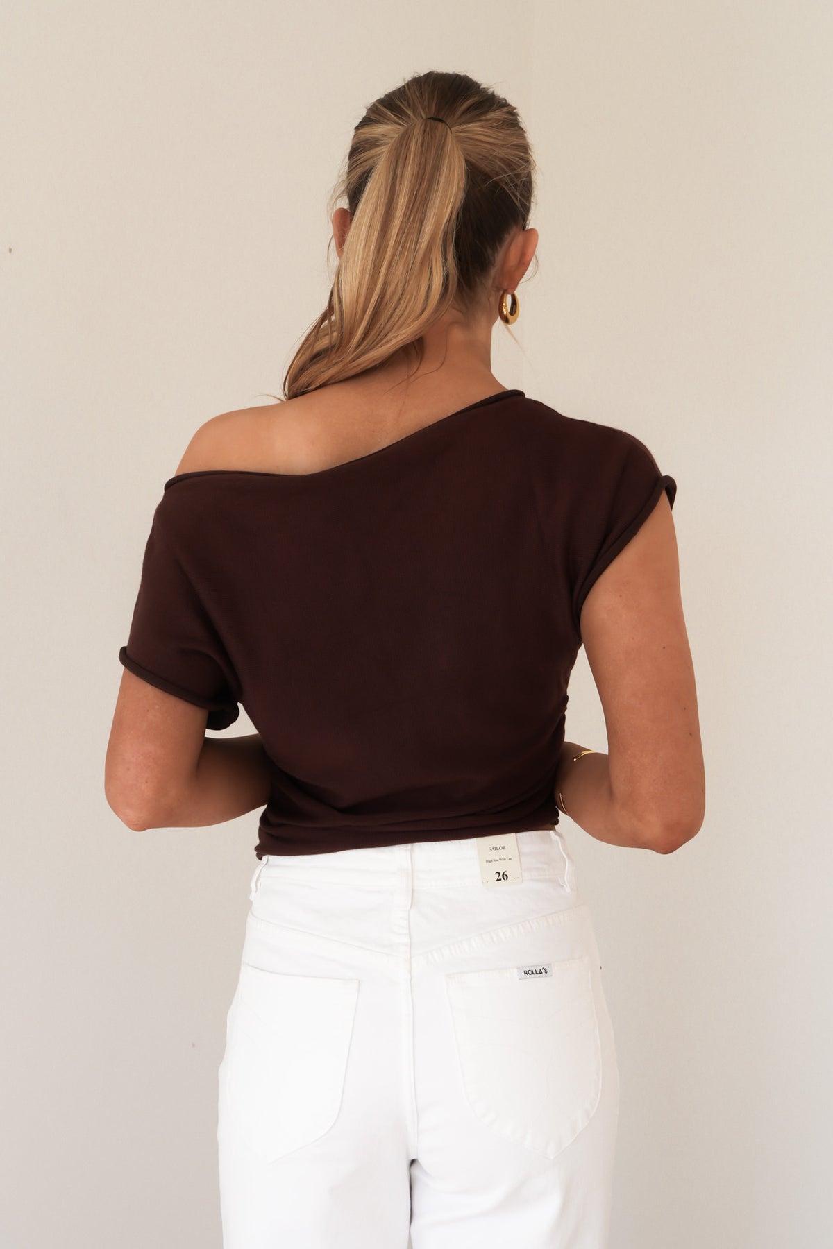 Orla Off The Shoulder Top Brown