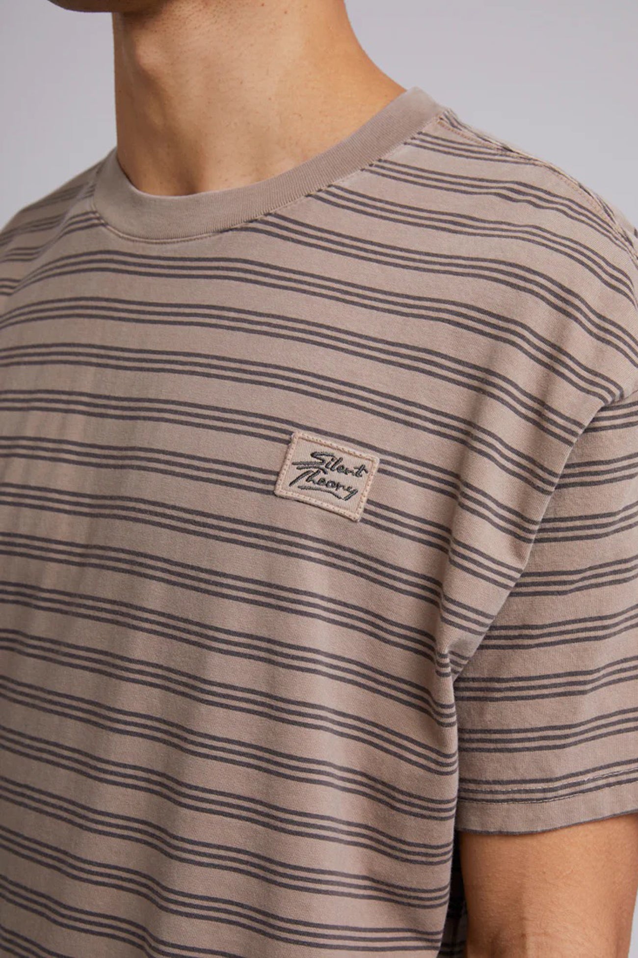 Overdyed Stripe Tee Mushroom
